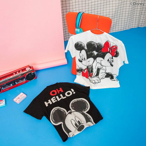 🆕【⭐訂購⭐】🇯🇵 日本直送 🌀#Mickey #Minnie oversized 大剪影 短袖TEE [2款選]🌀 [ELCA-0126][260401]