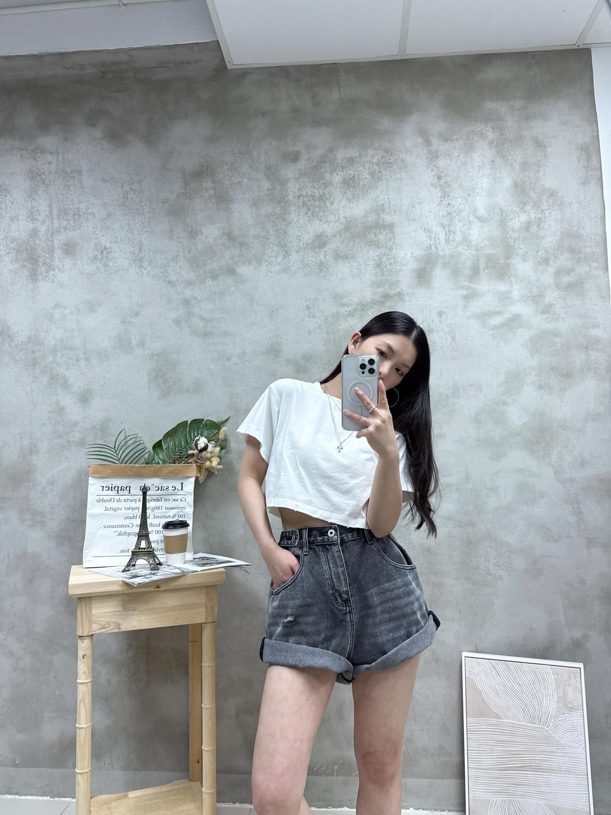 石磨爛洗水棉短Tee