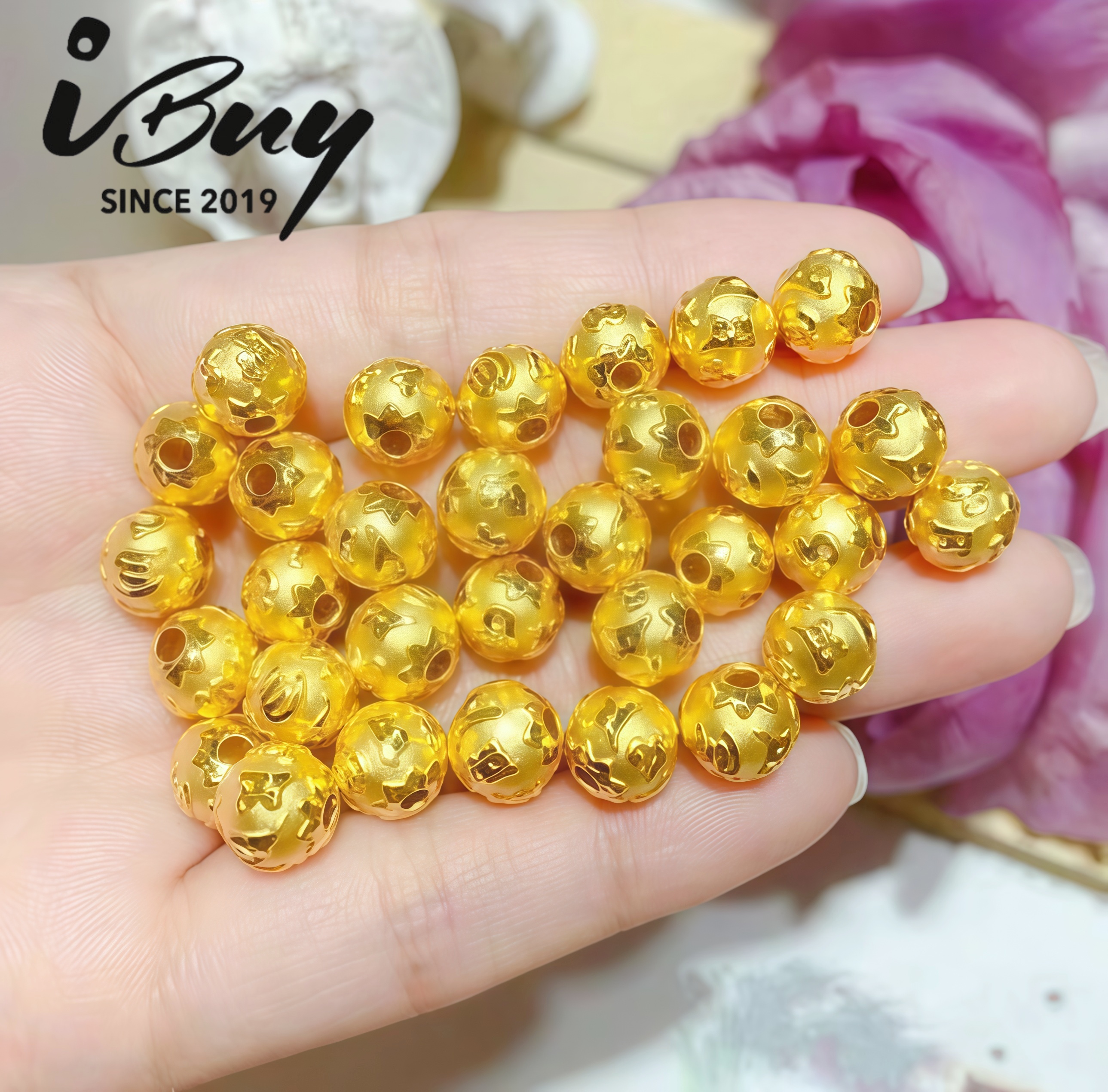 999 GOLD SIX WORDS MANTRA BEAD 999 金 六字真言转运珠