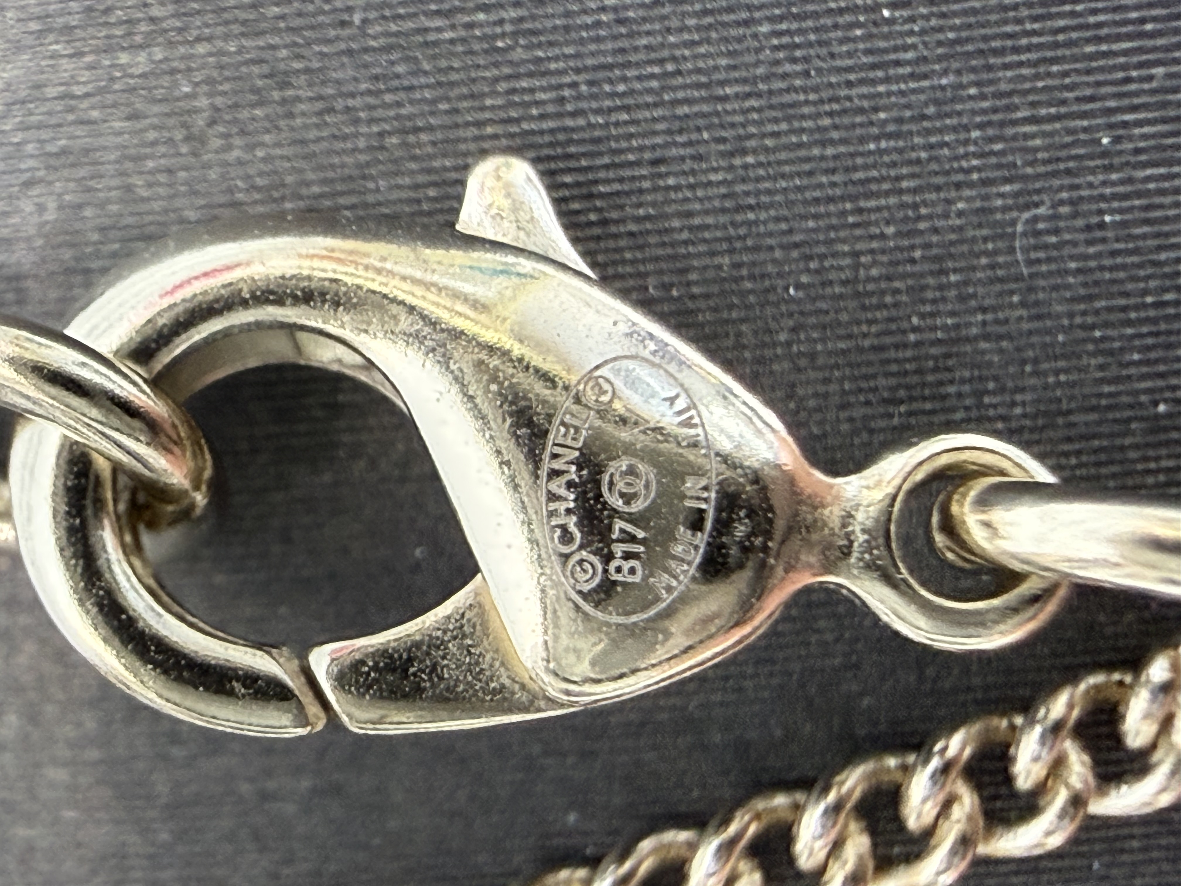 Chanel香奈兒 珍珠雙C金色頸鏈