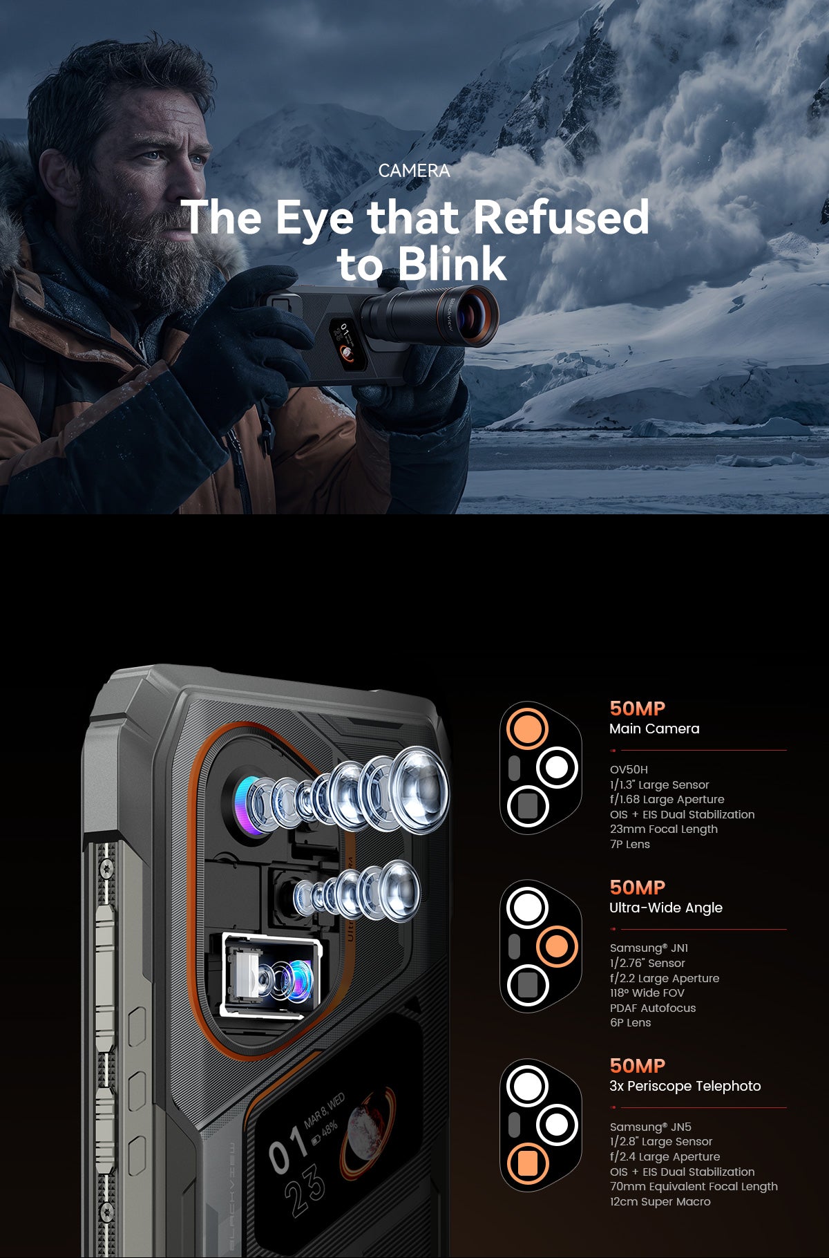 Blackview Xplore 6 | 5G | 三防手機 | 潛望式長焦鏡頭 | 附送增距鏡 | Dimensity 9400+ | 12,000mAh | 120W
