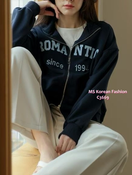 C3669 韓國🇰🇷拼色字母外套