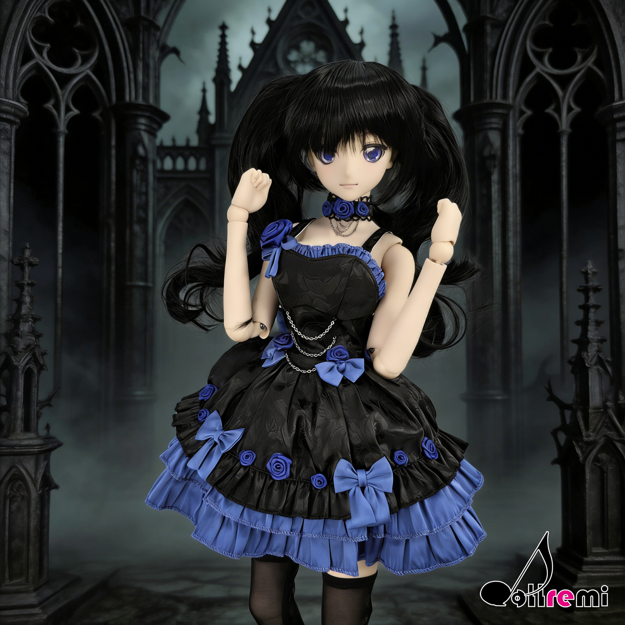 【dollremi】(DD0912) 午夜藍調協奏曲洛麗塔連衣裙 Nocturne in Blue Lolita One-piece