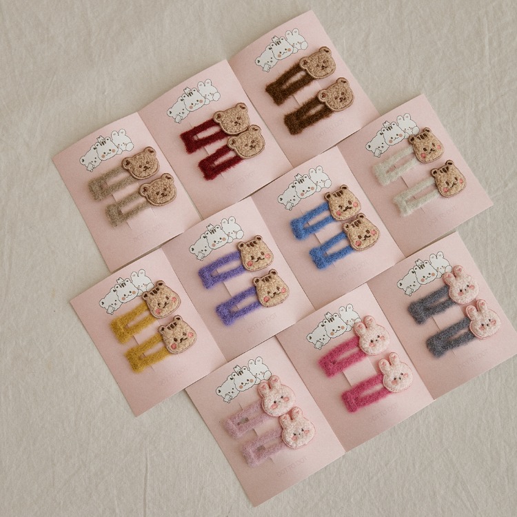 DOTTODOT 毛毛方形髮夾兩件套