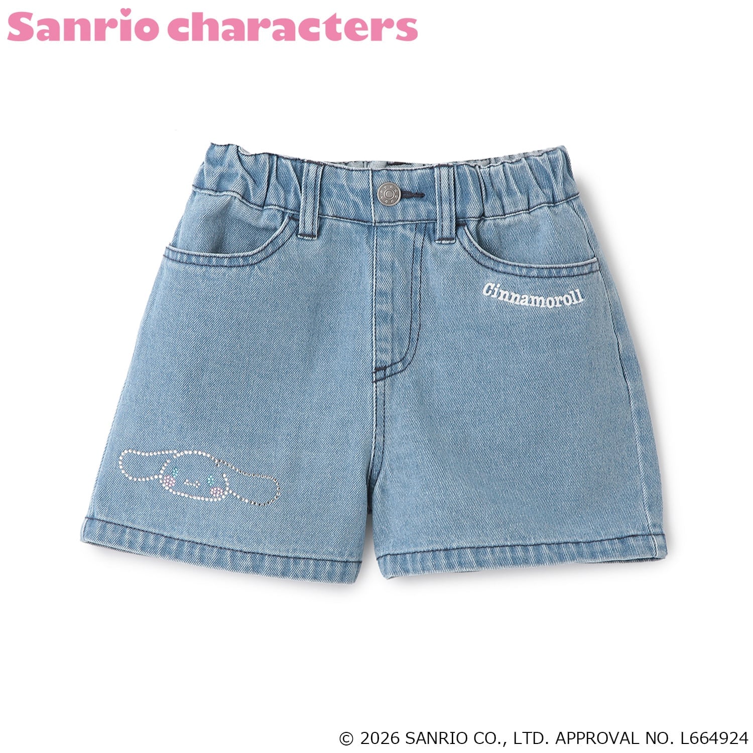 🆕【⭐訂購⭐】🌀🇯🇵 日本直送 #Sanrio 水鑽 刺繡 牛仔短褲  [3款選] 🌀 [ELFA-0122][260714]