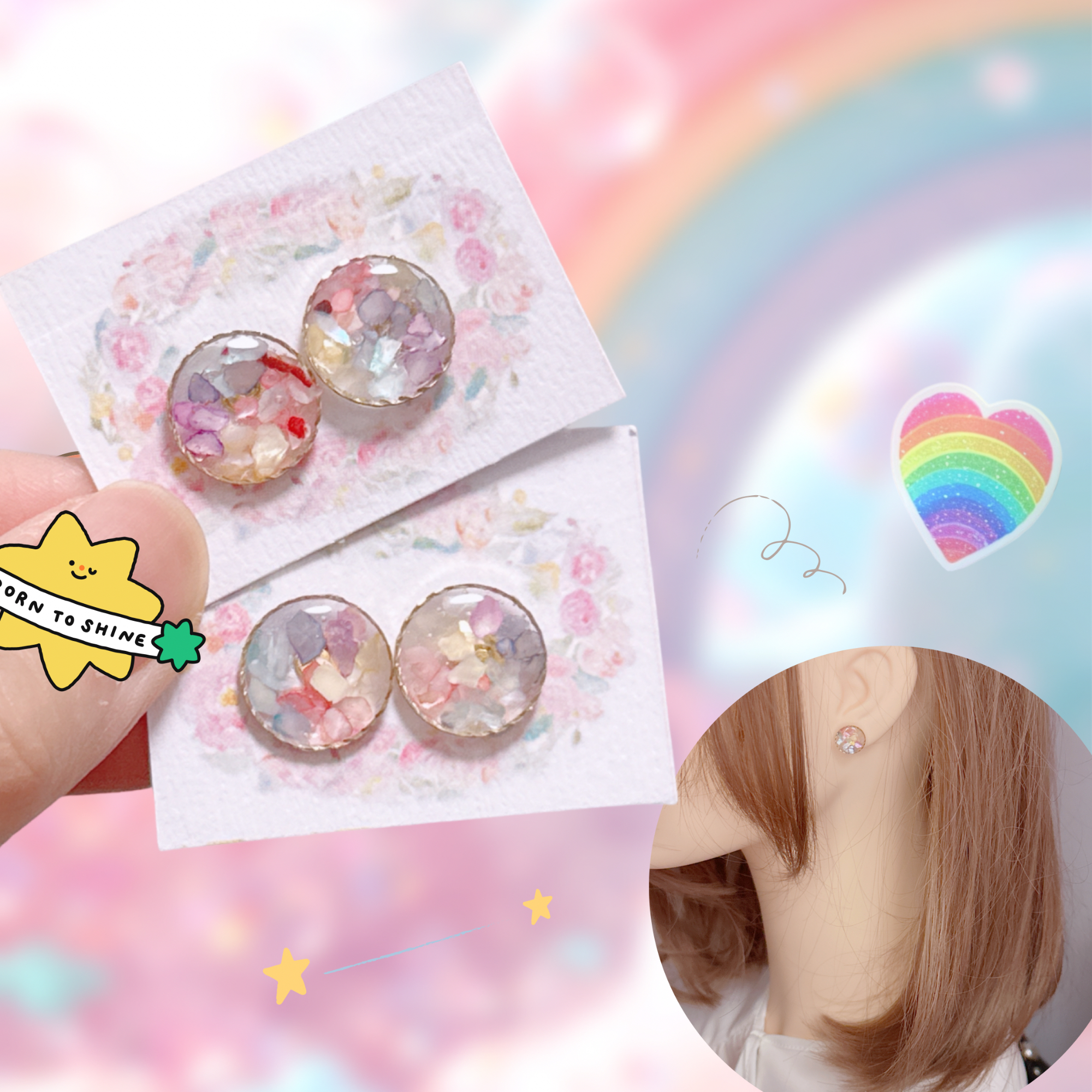 ### Rose time 3月19-21日 精選半價🩷 🌈彩虹貝殼🐚耳釘 🌈七周年精選半價