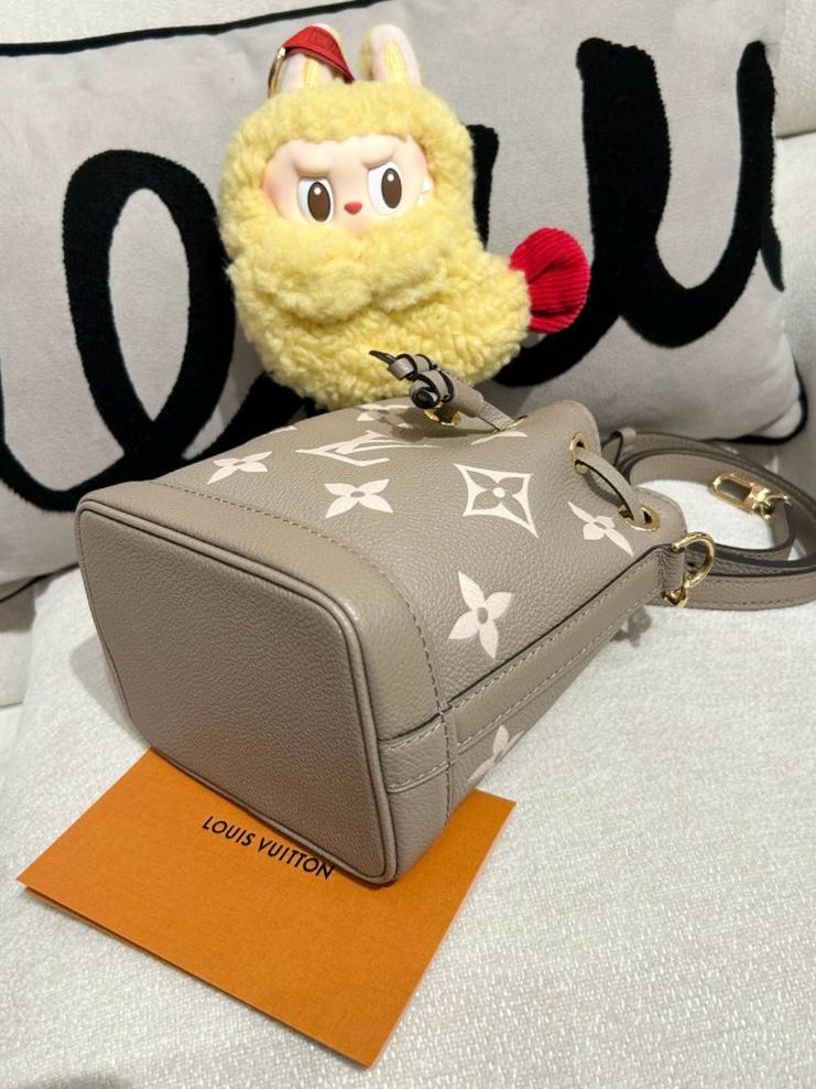 Lv Nano noe M46291 Bicolor Monogram Empreinte Leather 100%Authentic,98%New ✅專門店收據✅塵袋✅Box