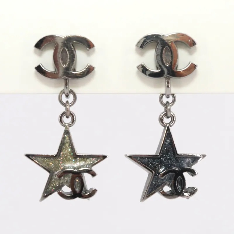 Chanel Coco Mark Star Drop Clip-on Earrings