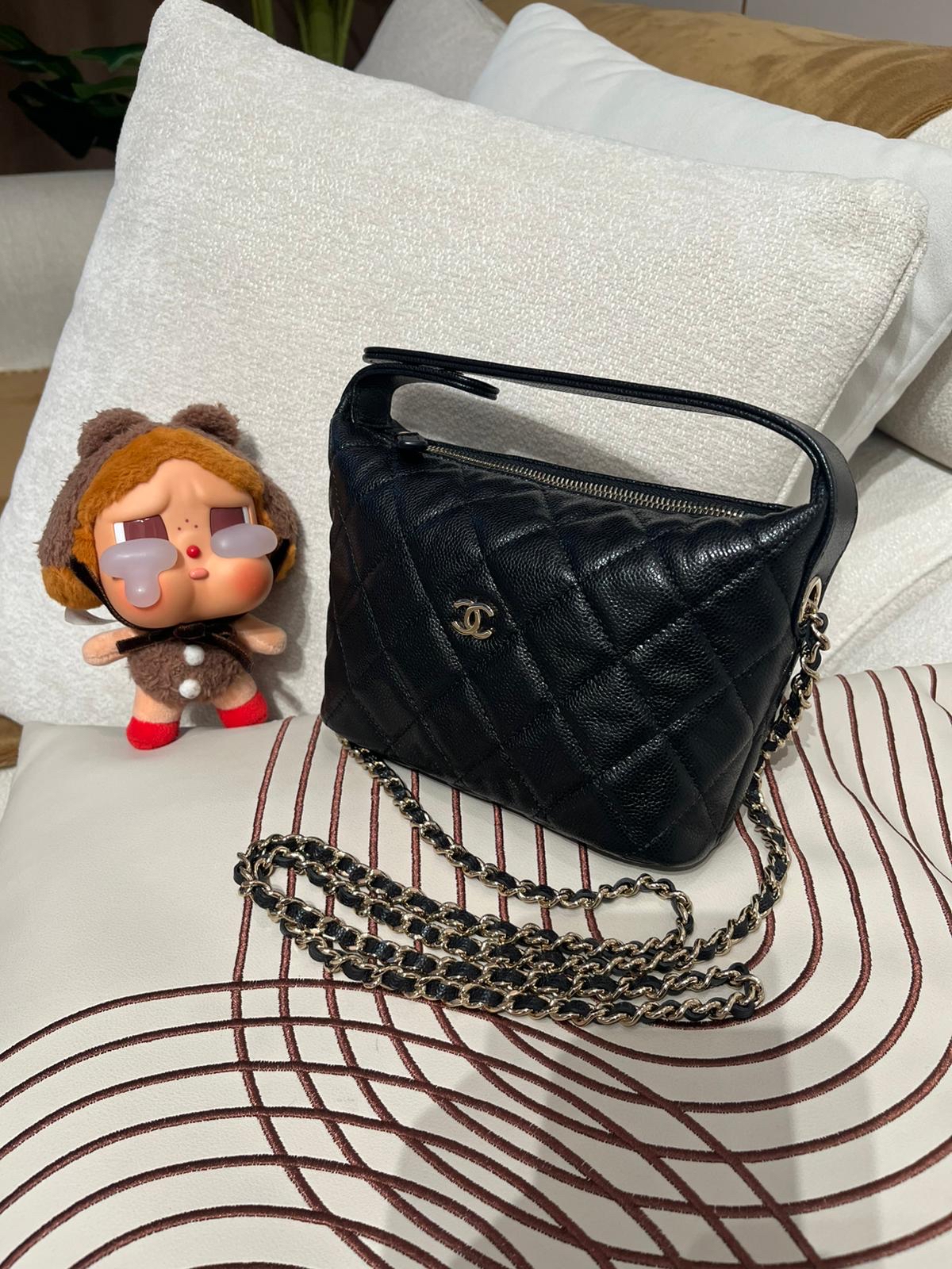 Chanel AP4386  黑色荔枝牛皮金扣 Authentic, 95%New ✅晶片✅Dust bag ✅Box