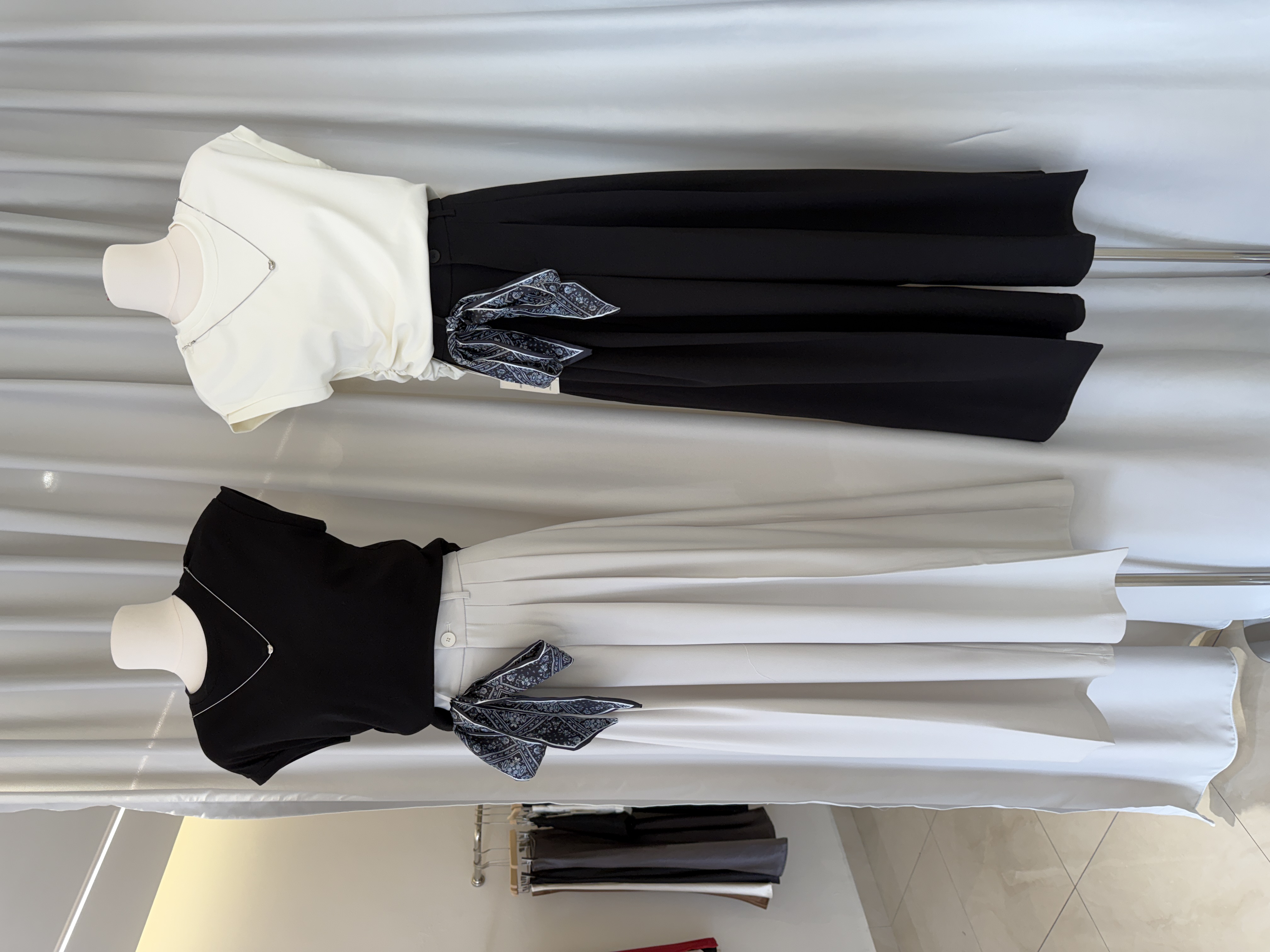 6625 韩版高腰丝巾西装长裤