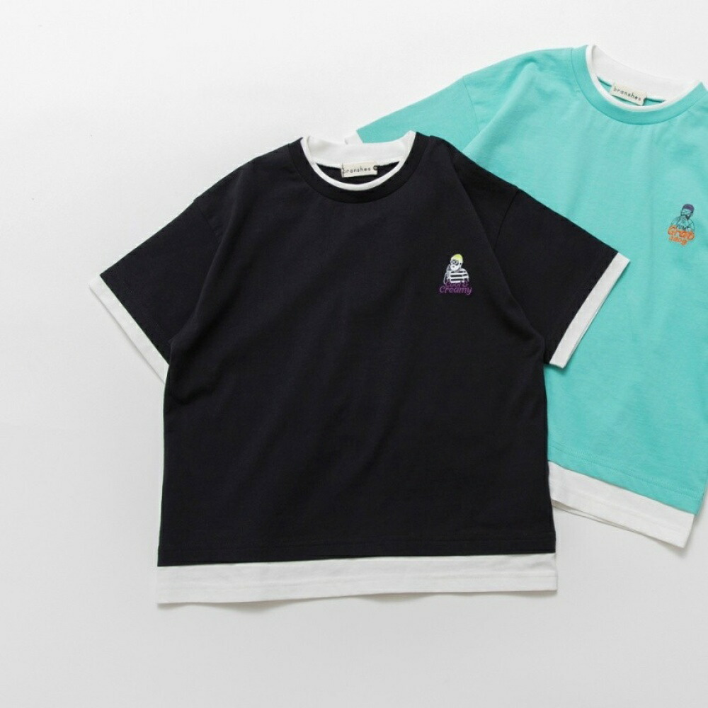 🆕【⭐訂購⭐】🌀 🇯🇵 日本直送🇯🇵 假2件層疊 刺繡 短袖TEE［2款選］🌀[ELCA-0235][260526]