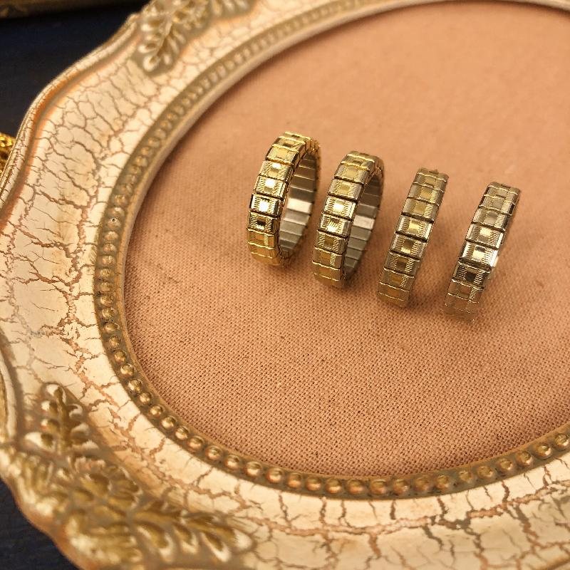 Vintage Light Gold Washed Style Extension Watch-Band Style Ring(MT480)