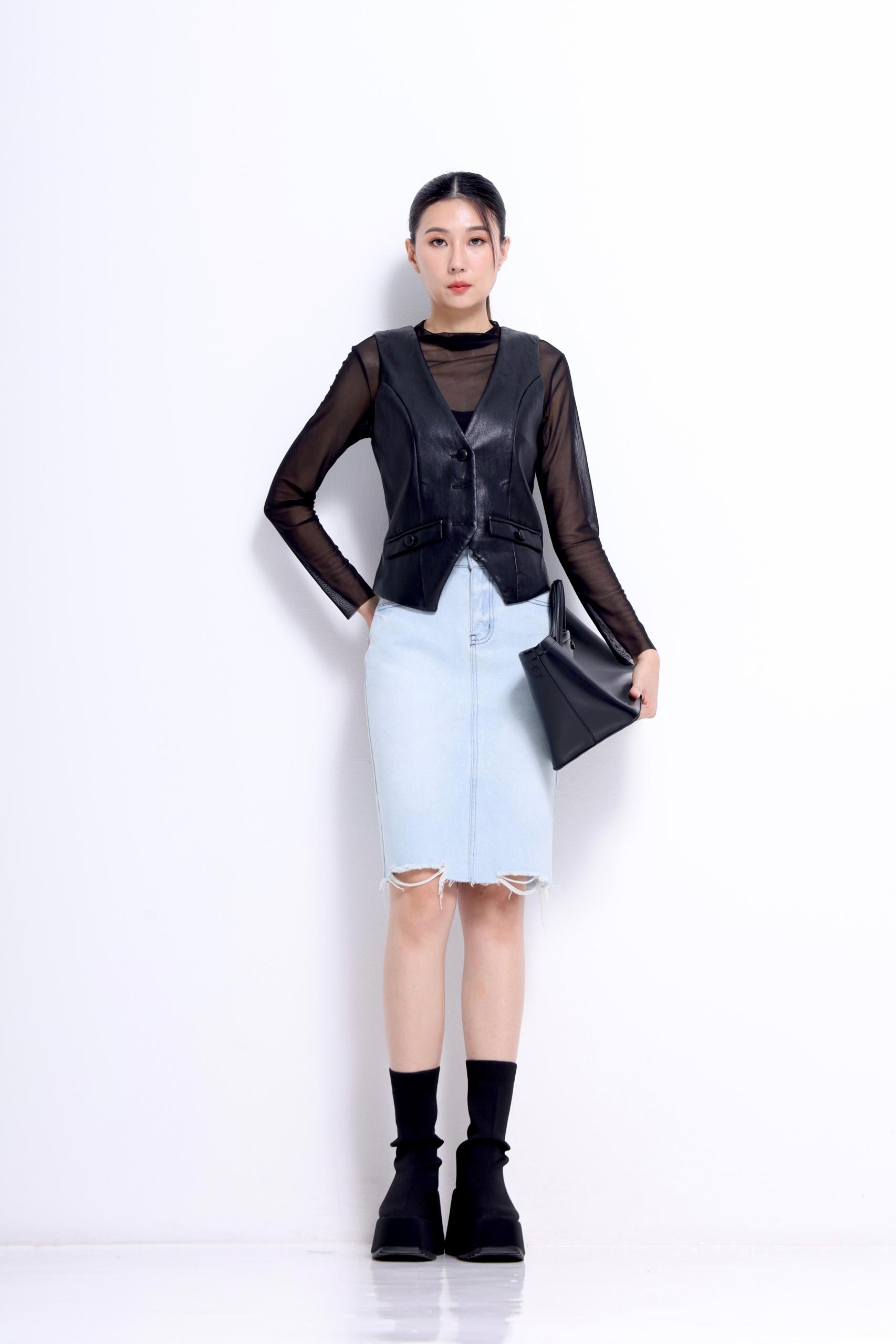 CB2728 MIXTURE FABRIC RUGGED VEST TOP