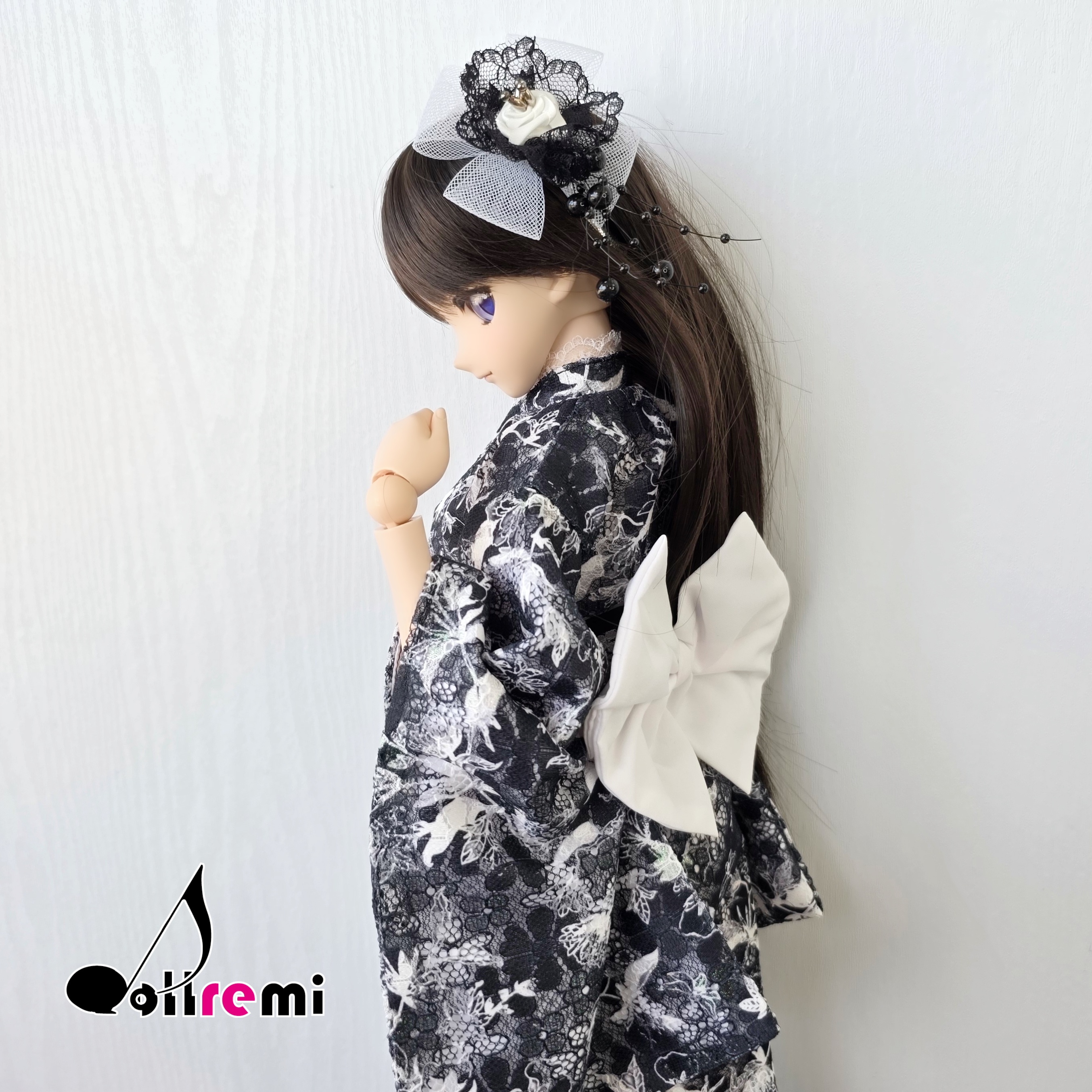 【dollremi】(DD0895) 黑白蕾絲和服 Black and White Lace Kimono