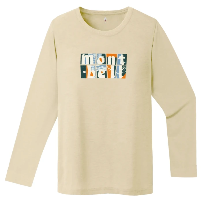Montbell Women's Wickron Long Sleeve Tee Nature Logo 1114859