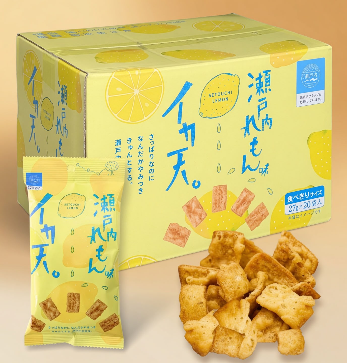 日本Costco【瀨戶】檸檬魷魚天婦羅脆餅 27g x (20袋入)