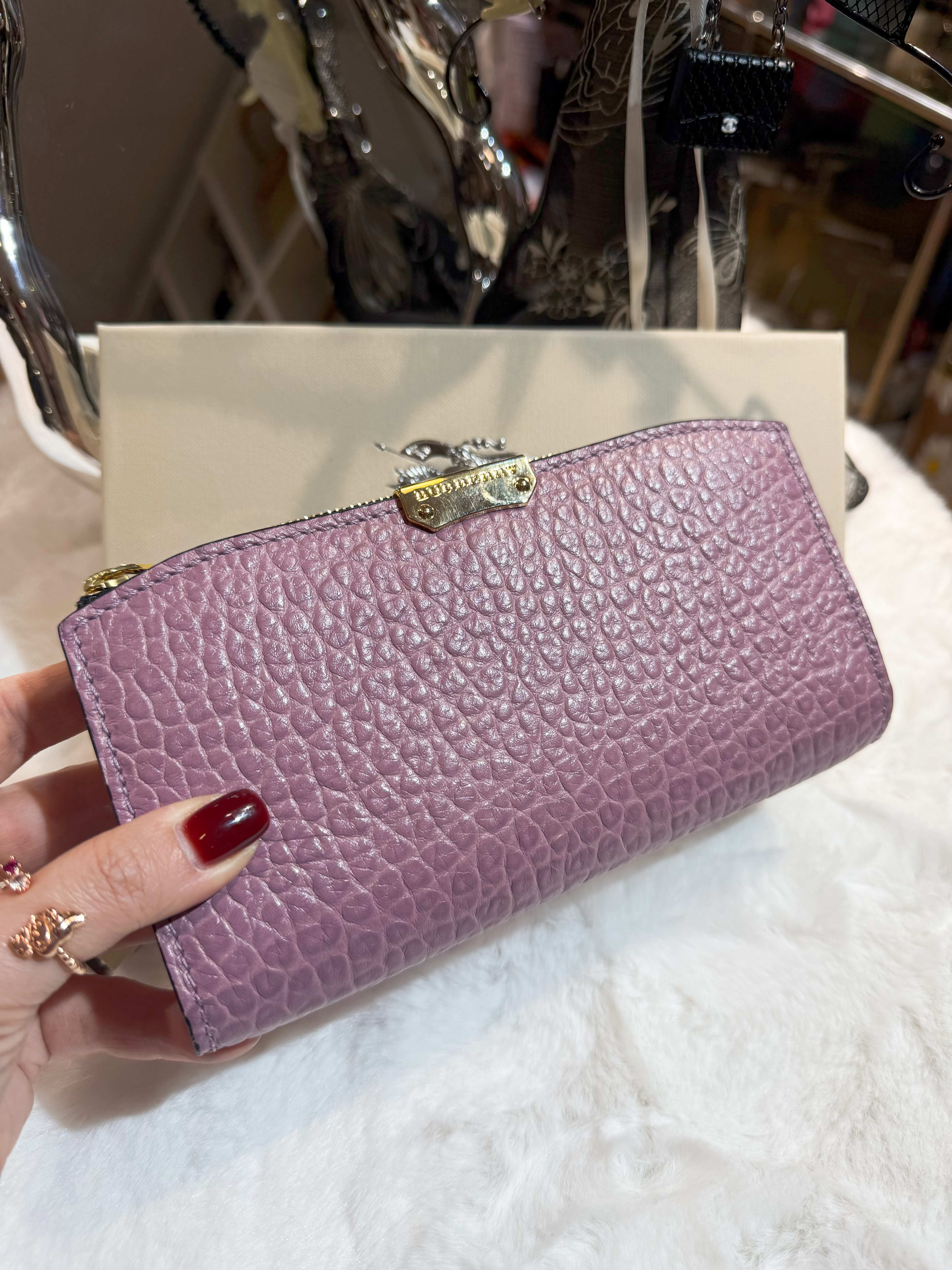 Burberry slim wallet pink heather