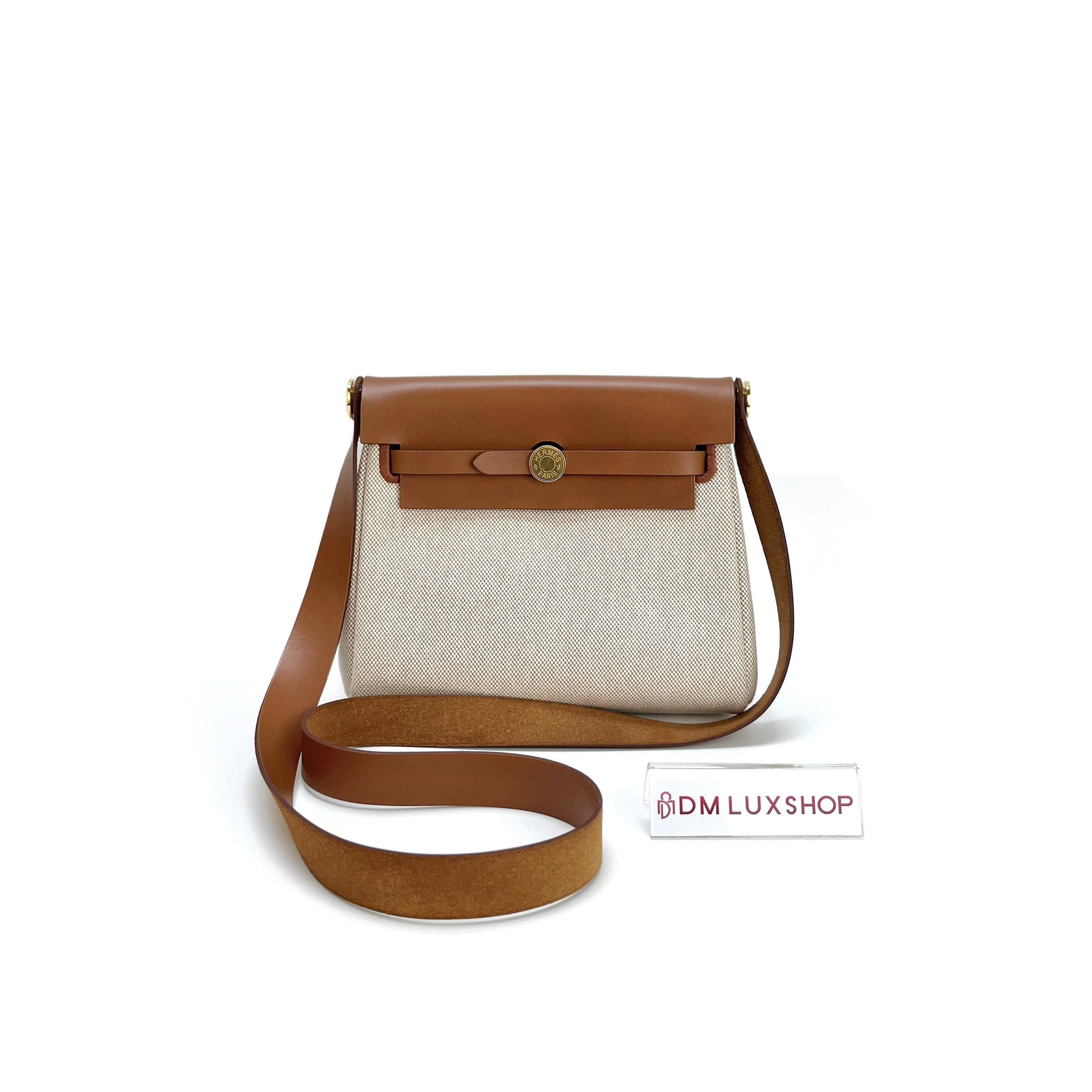 Hermes Mini Herbag Zip 20 Ecru/Beige/Fauve GHW (Stamp W, Y: 2024)