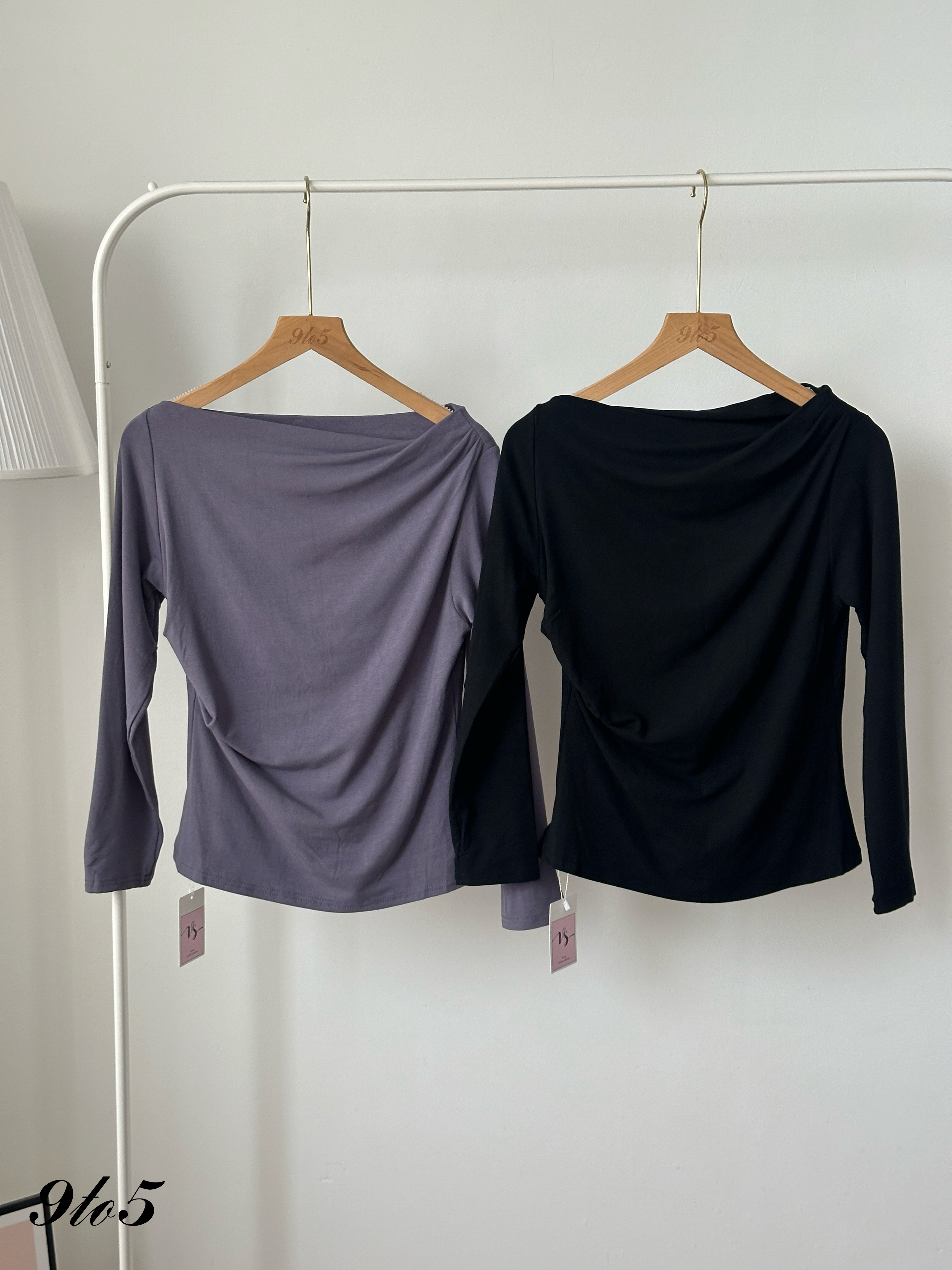 T4435 Long Sleeve Boat Neck Top - 4 Colors 