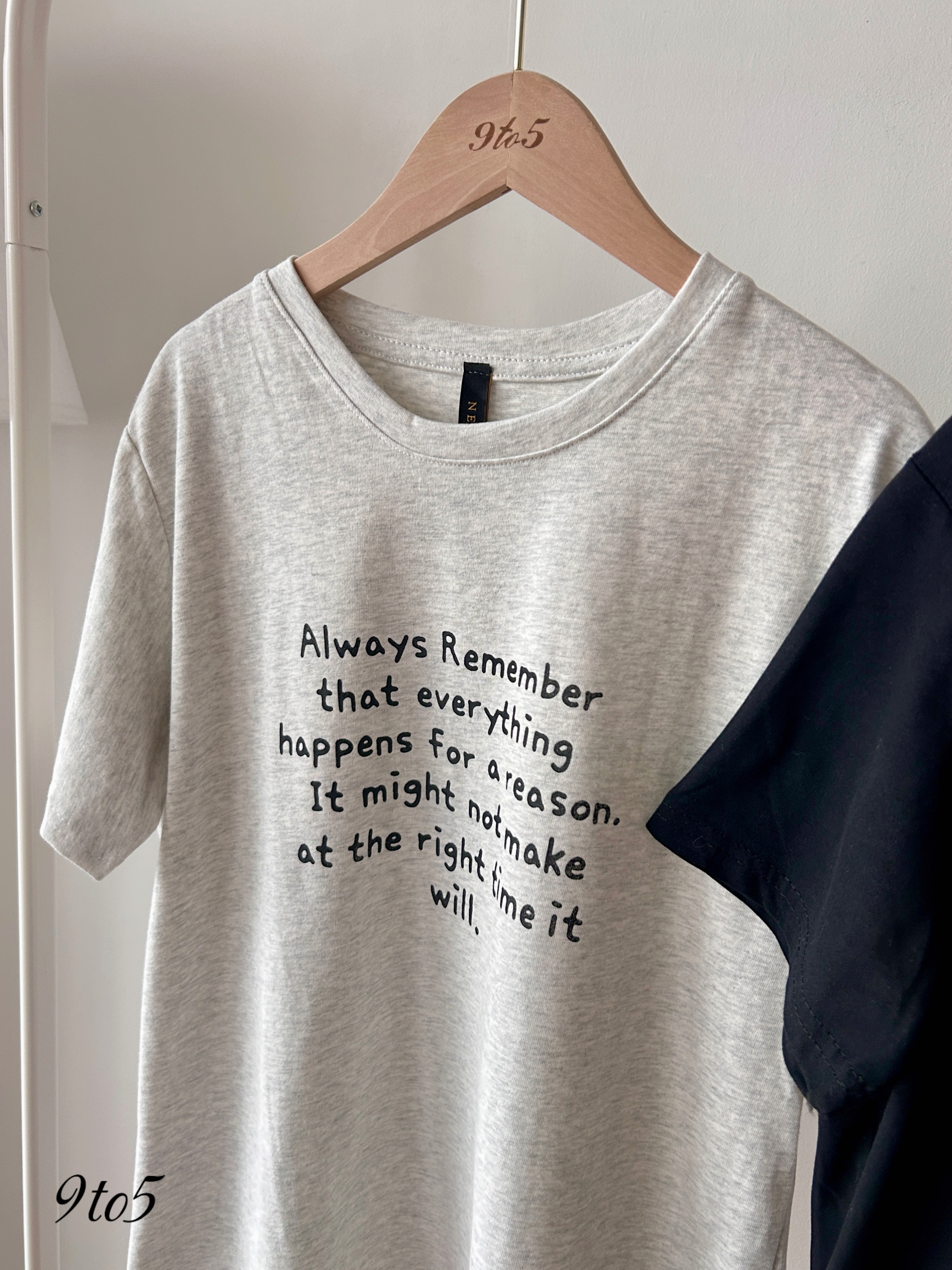 T4458 Slogan Short Sleeves Tee - 4 Colors 