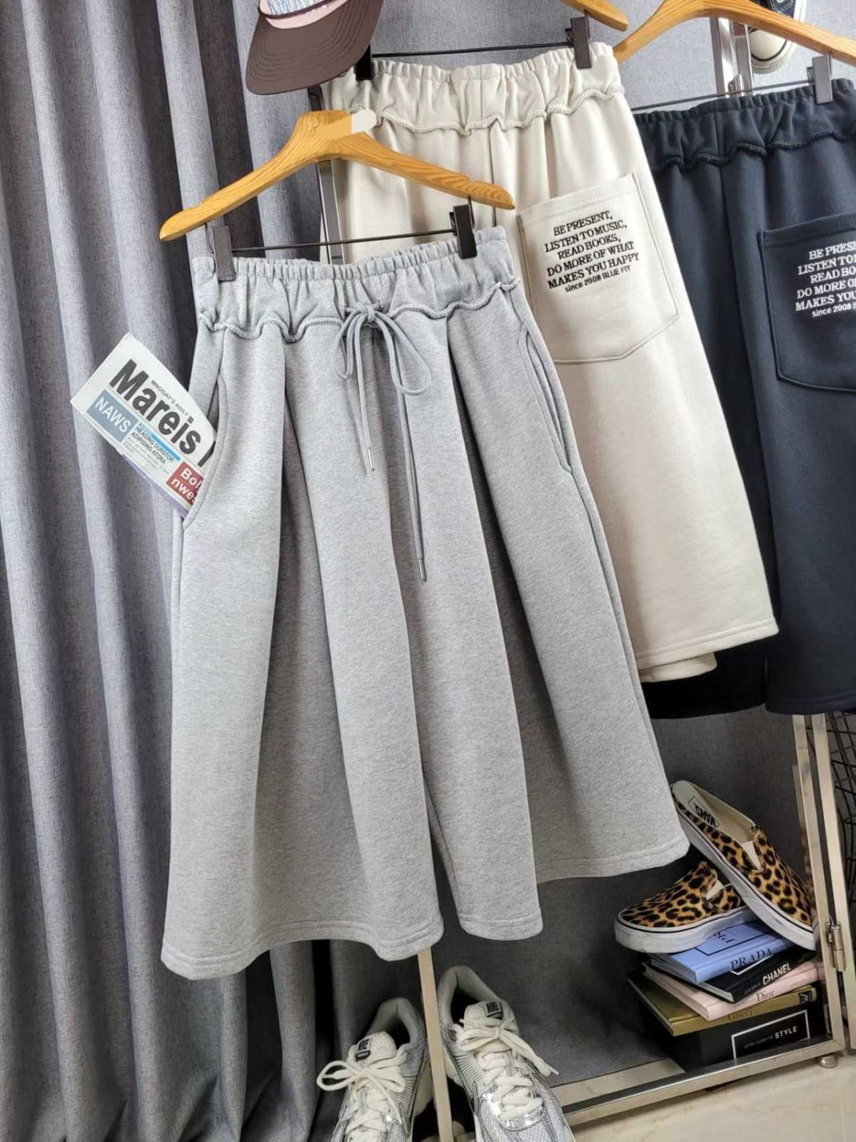 🏀【美式休閒】字母印花寬鬆五分褲