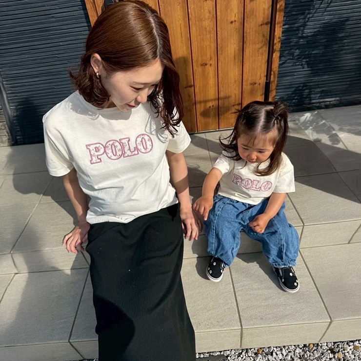 🇯🇵限量預訂 日本直送🇯🇵Polo Baby親子款碎花標誌刺繡貼花成人女裝短袖T恤