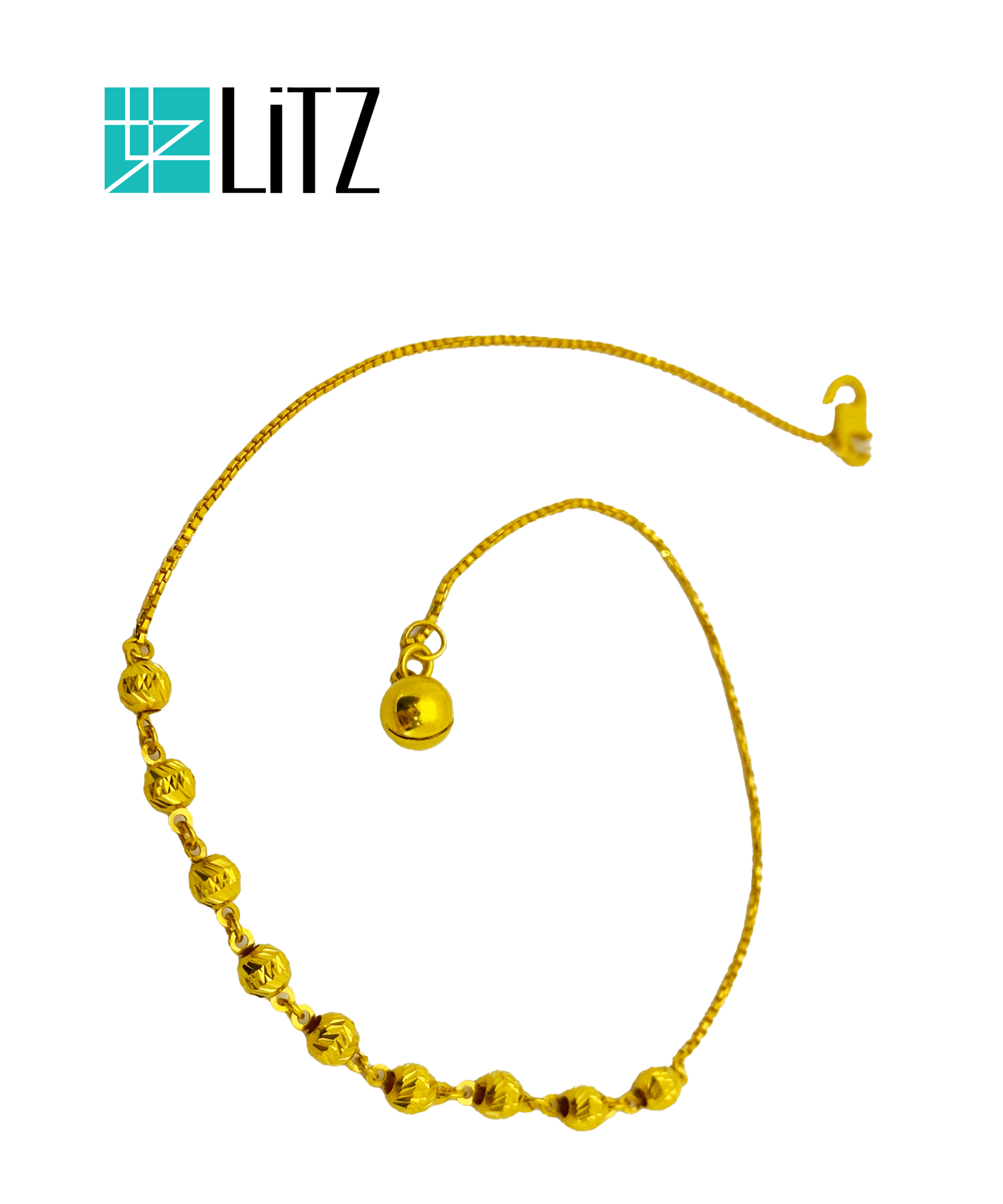 LITZ 916 (22K) Gold Anklet (PX) LGA0025 (4.15g+/-)