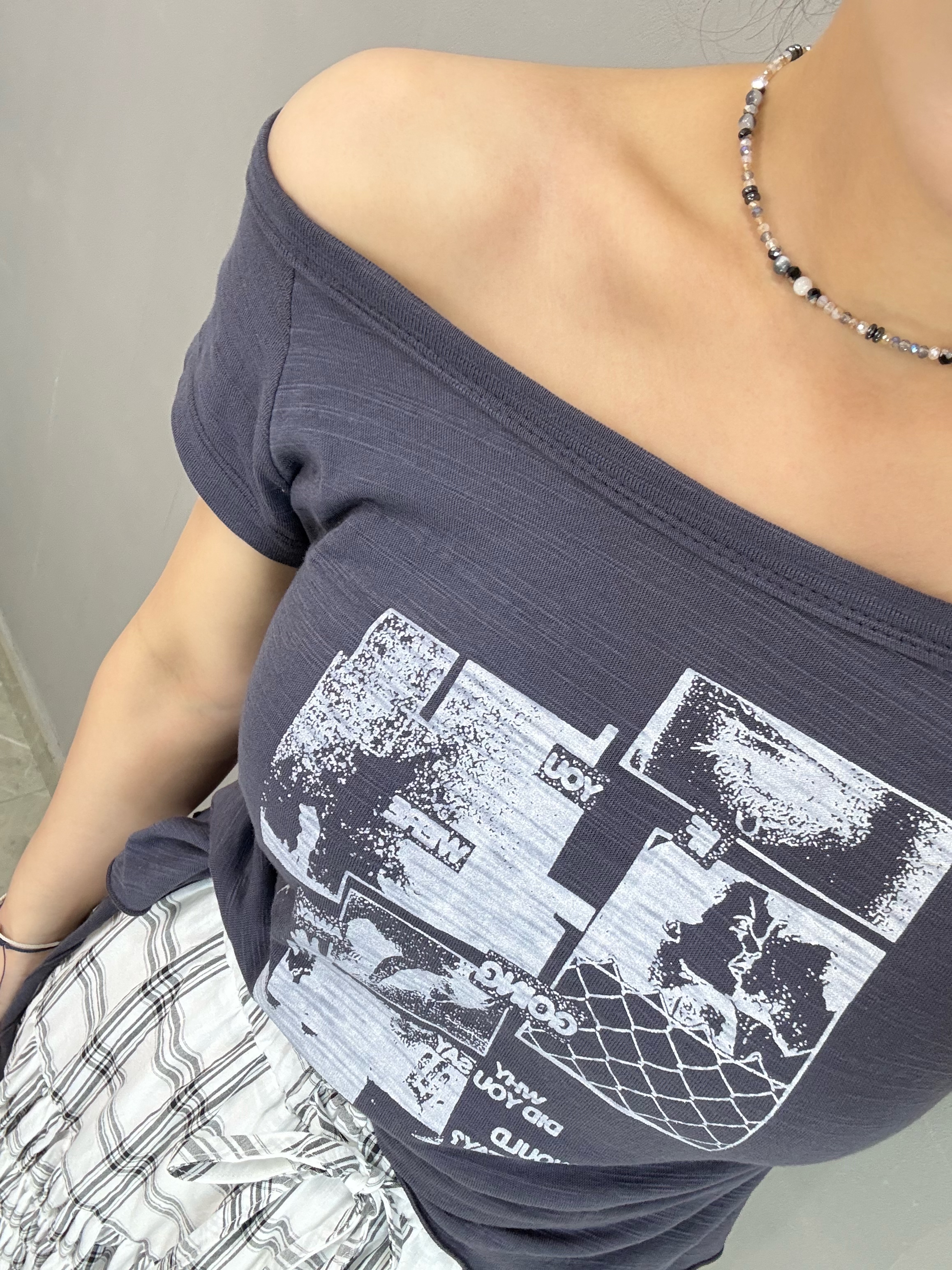 U76 設計感print Tee