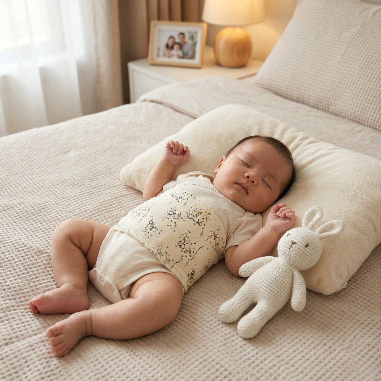 Organic Cotton Baby Tummy Belly Binder 2 in 1 Bundle