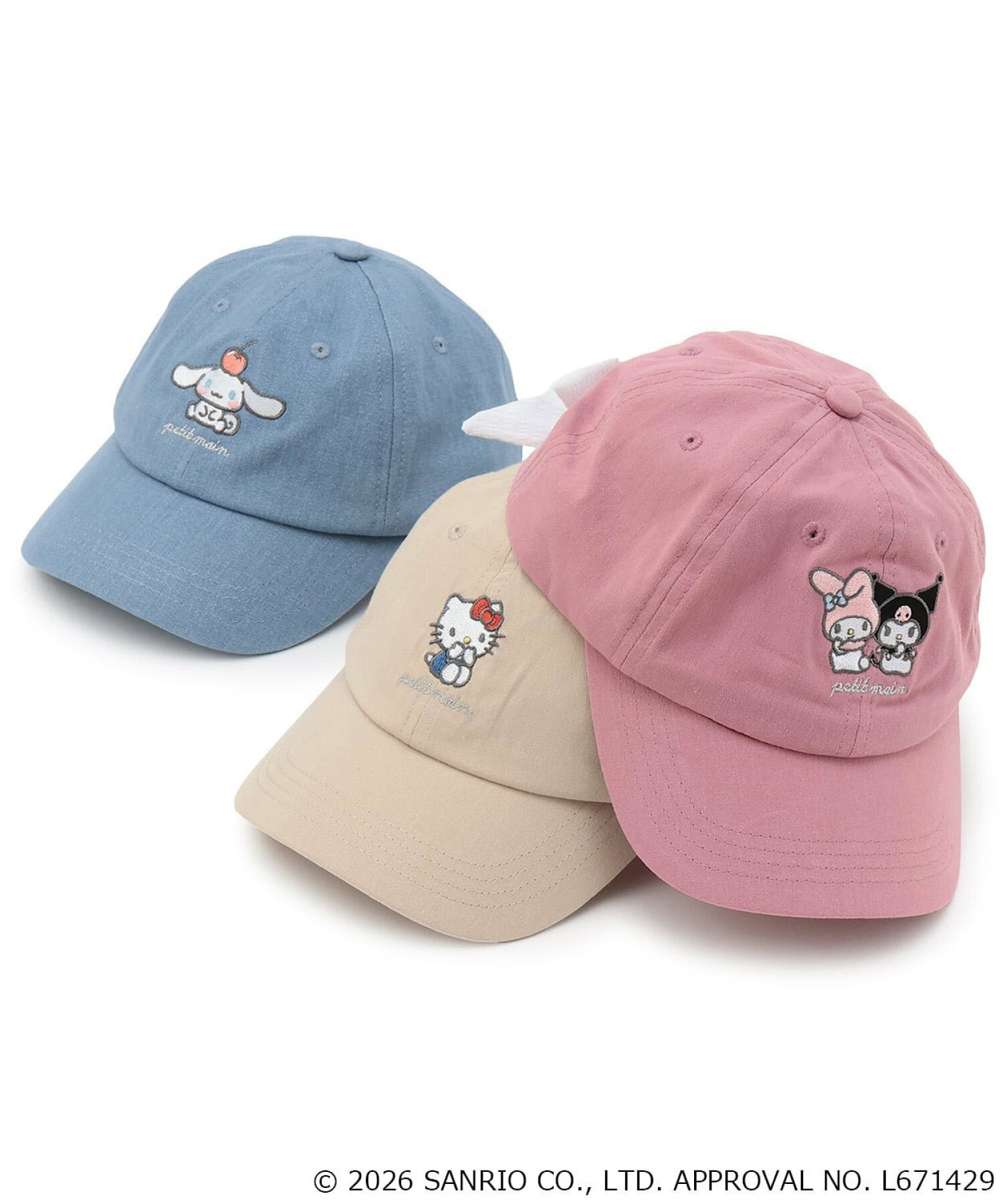 🆕【⭐訂購⭐】  🇯🇵日本直送 🌀#Sanrio 緞帶 刺繡 cap帽［3款選］🌀 [ELGA-0033][260806]