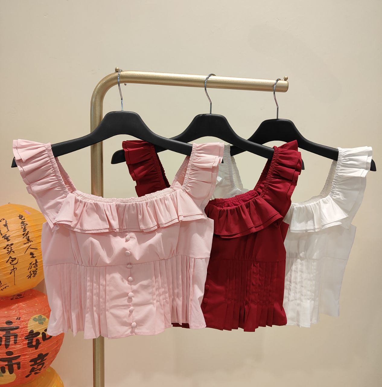 荷叶边方领上衣 2628