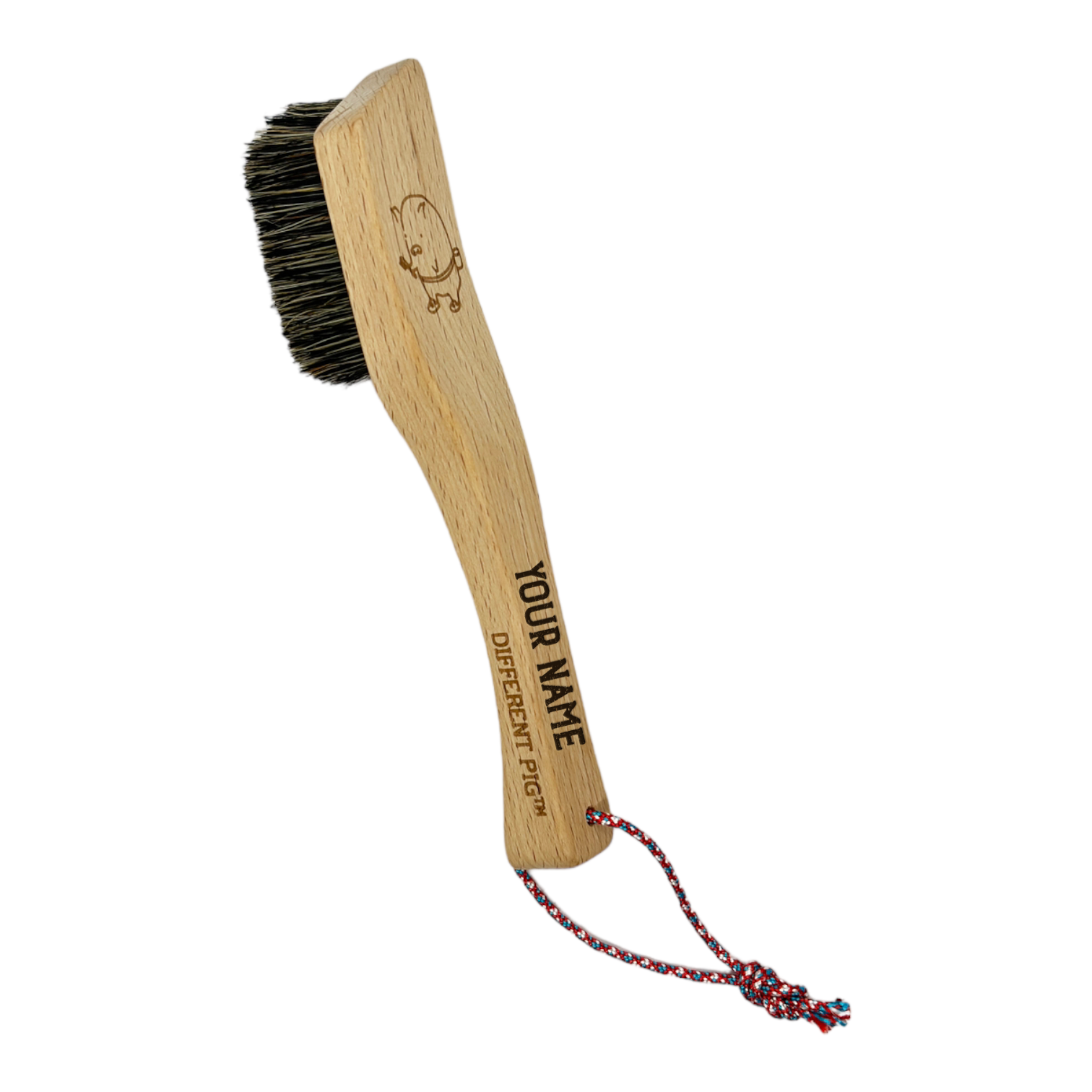 【來字刻名】𝗗𝗜𝗙𝗙𝗘𝗥𝗘𝗡𝗧 𝗣𝗜𝗚™ OG brush with name carving 刻名大豬掃連掛繩