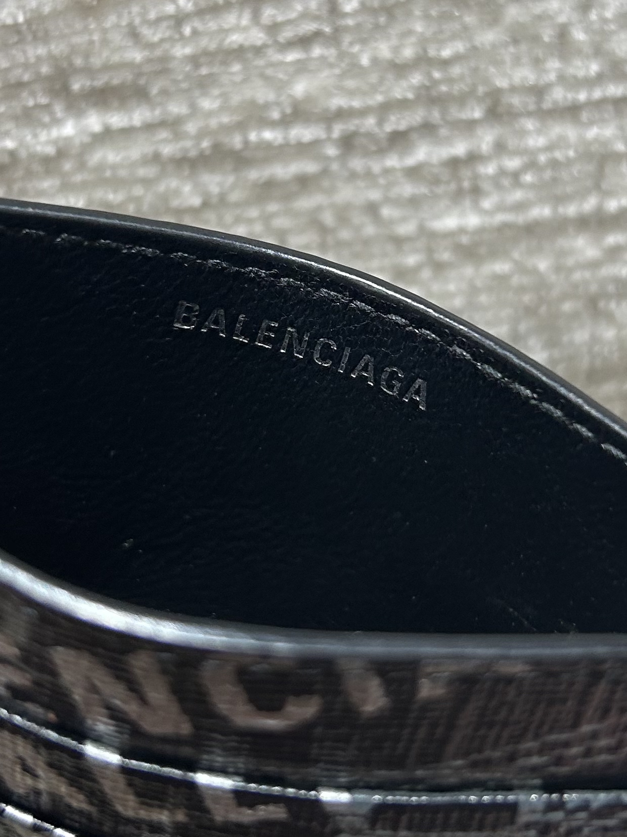 BALENCIAGA Card Holder 黑色BB Monogram Cash卡片套 牛皮 594309 100%Authentic, 98%New