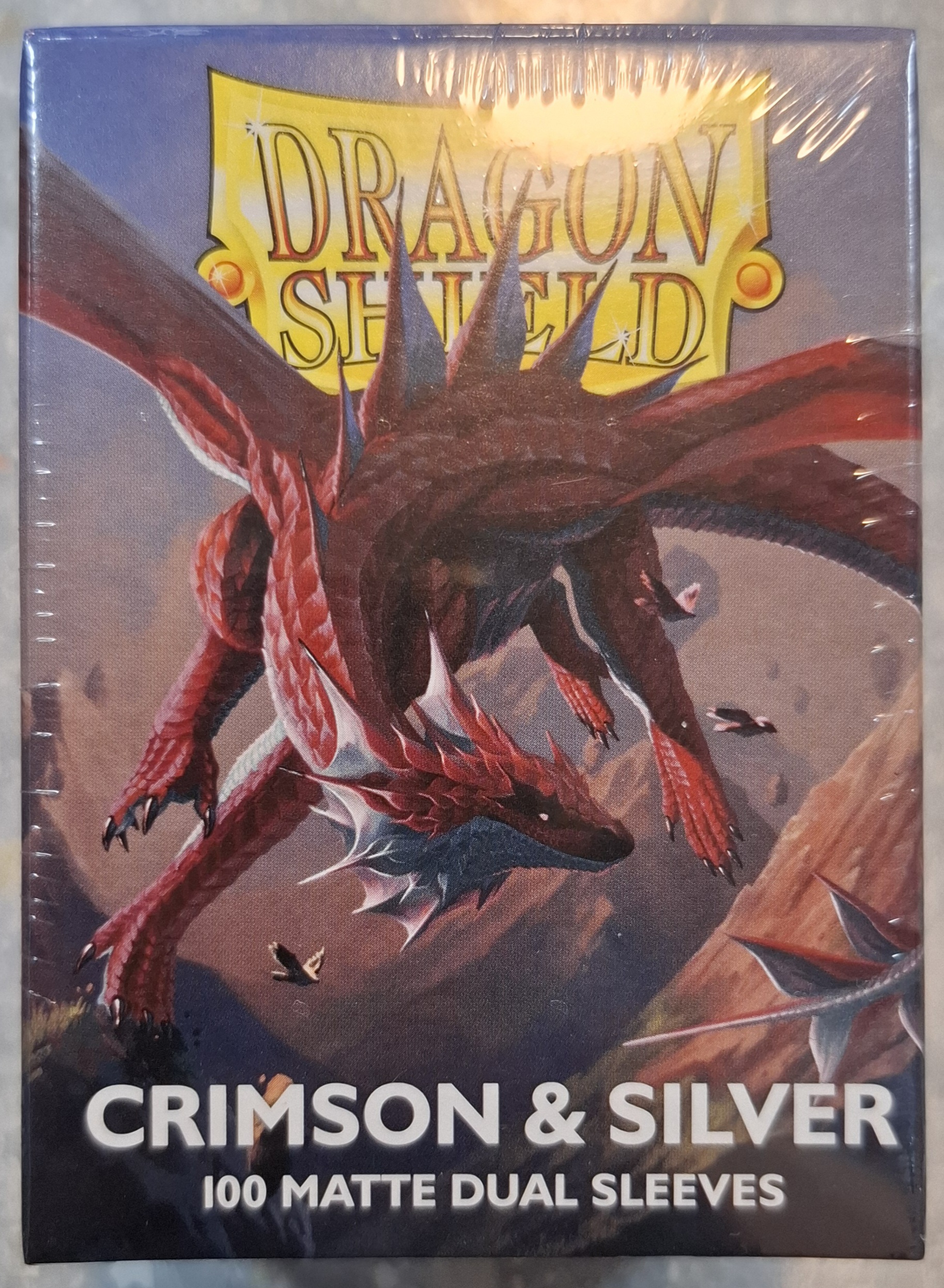 龍盾深紅銀色100張霧面雙層卡套 CRIMSON&SILVER