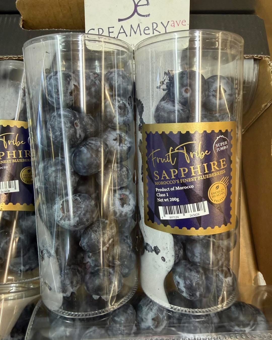 摩洛哥 SAPPHIRE超級珍寶藍莓 Morocco SAPPHIRE Premium Super Jumbo Blueberries ±200g 筒裝 