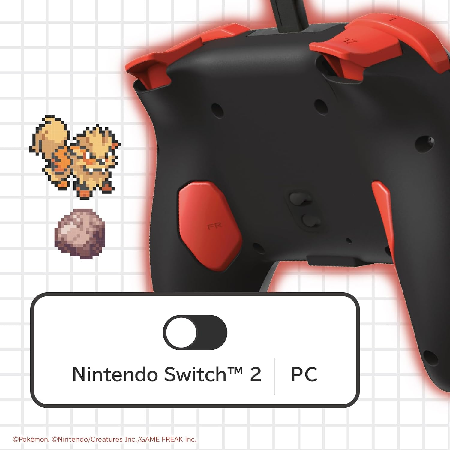 【預售 9月】SW2 HORI 有線控制器 TURBO 青春版 [寶可夢像素風紅] / Wired Controller TURBO Youth [Pokemon Pixel Art Red] NSX-228 PO0968