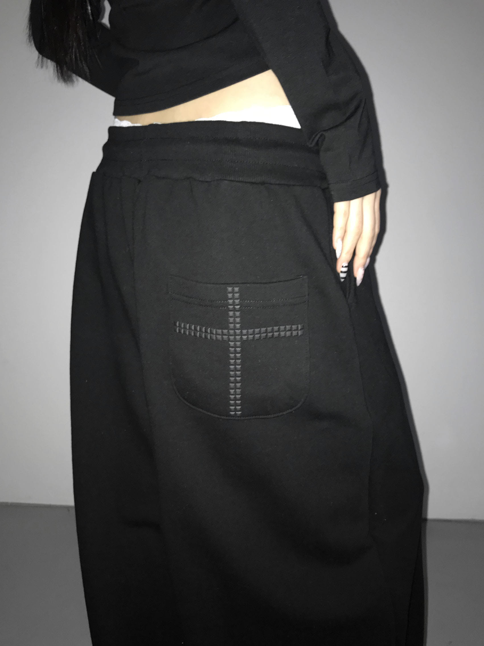 Cross Studded Cuffed Sweatpants