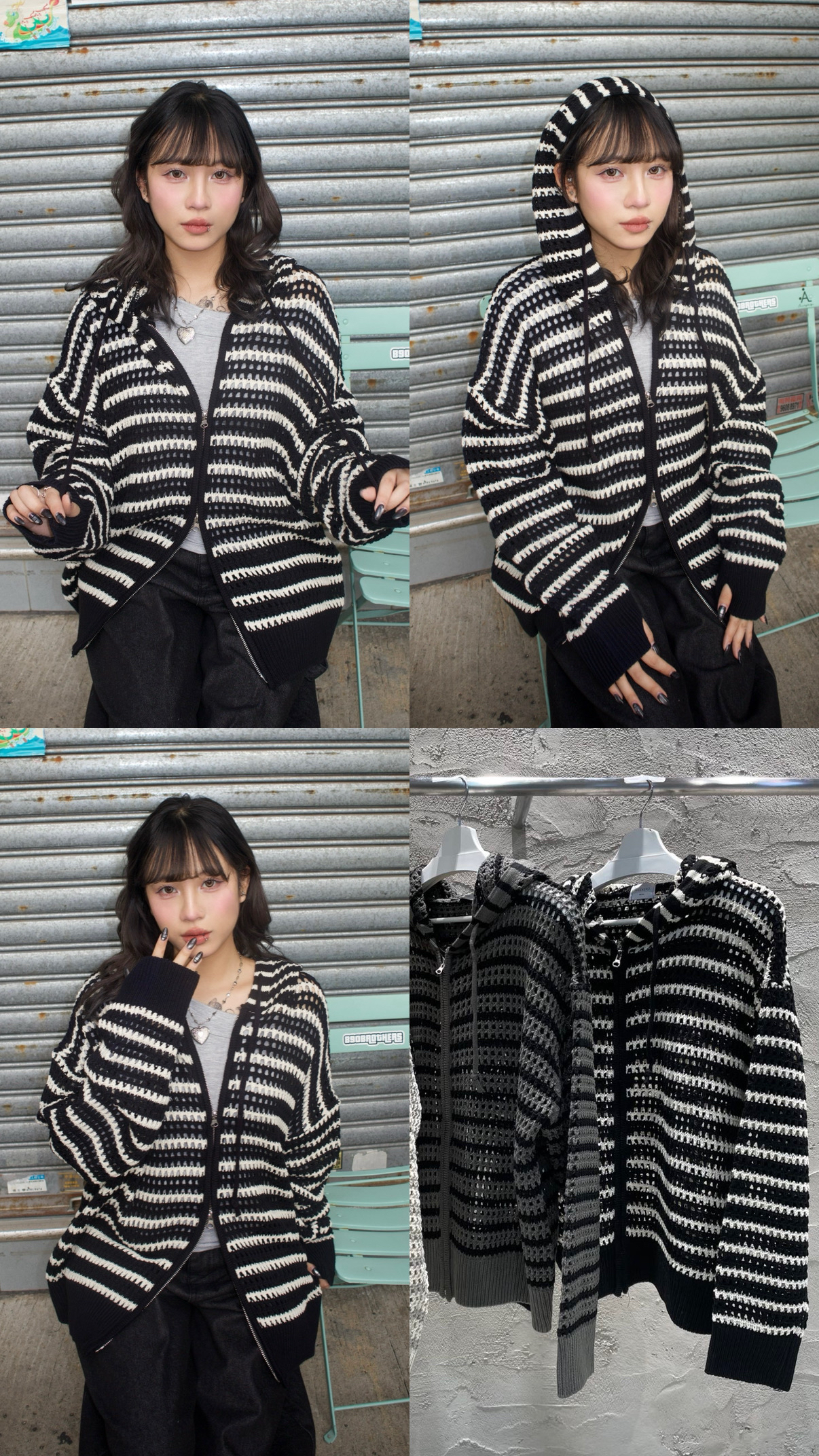 韓國新款洞洞針織Jacket (間條)✨