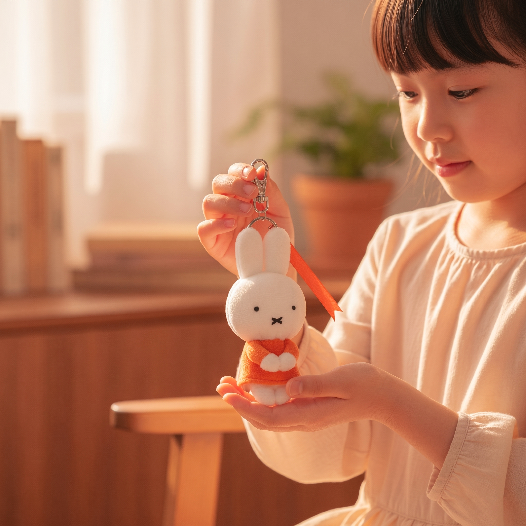 Miffy - 公仔掛飾 (橙色裙子坐姿款)