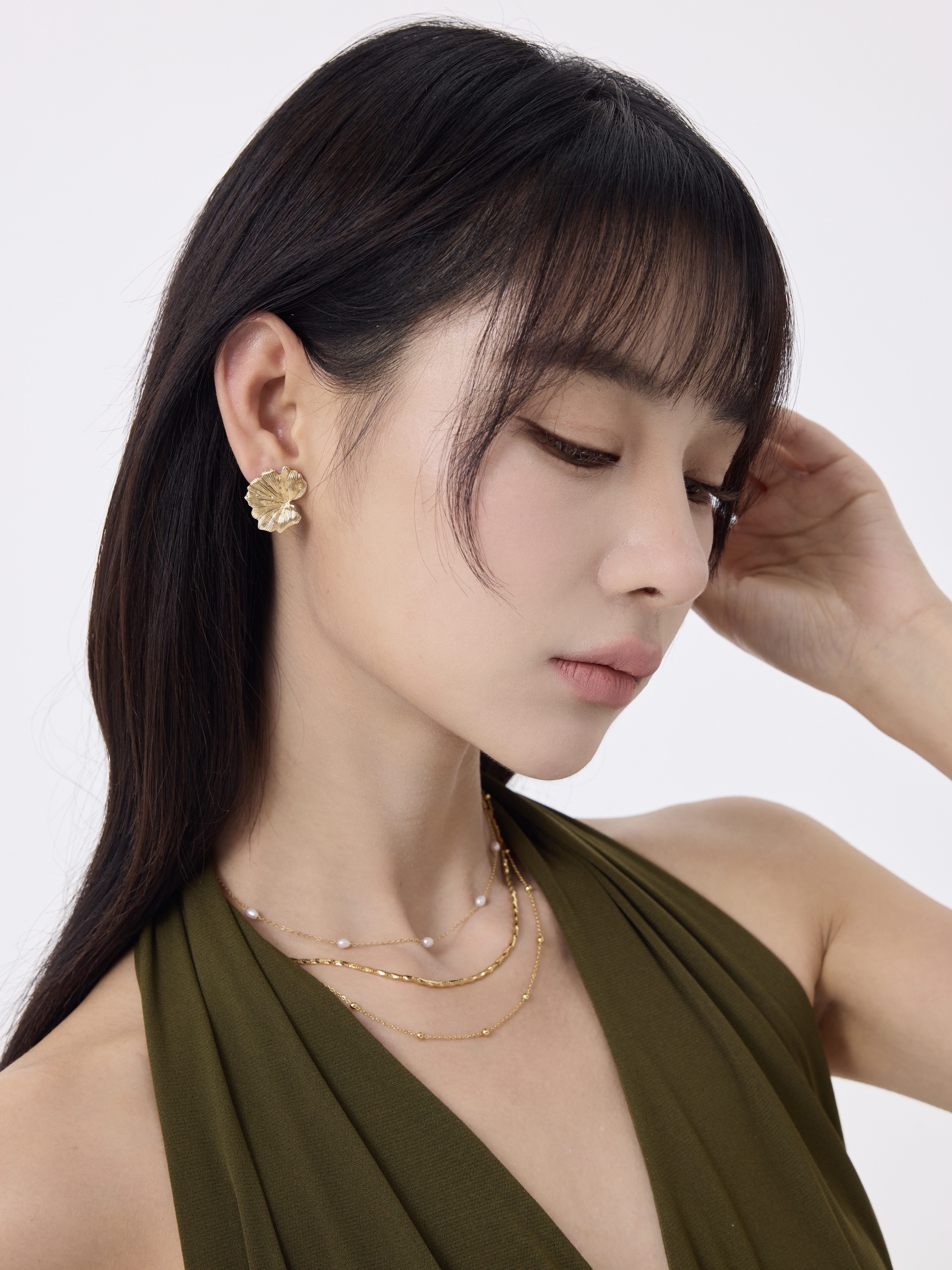 Ginkgo Leaf Earring Plaqué or