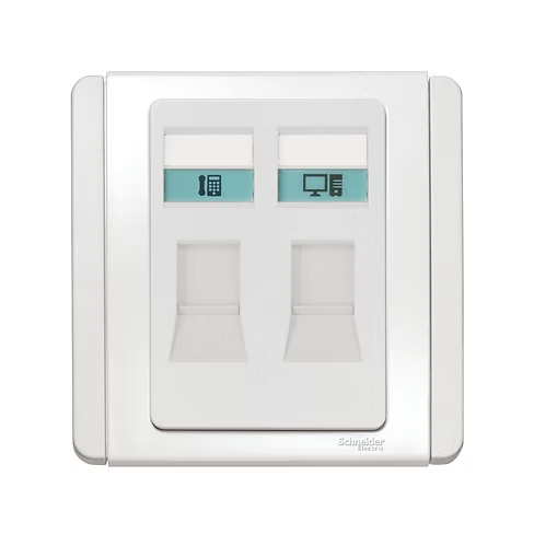 施耐德 NEO 凝白 CAT3電話+CAT5E數據插座