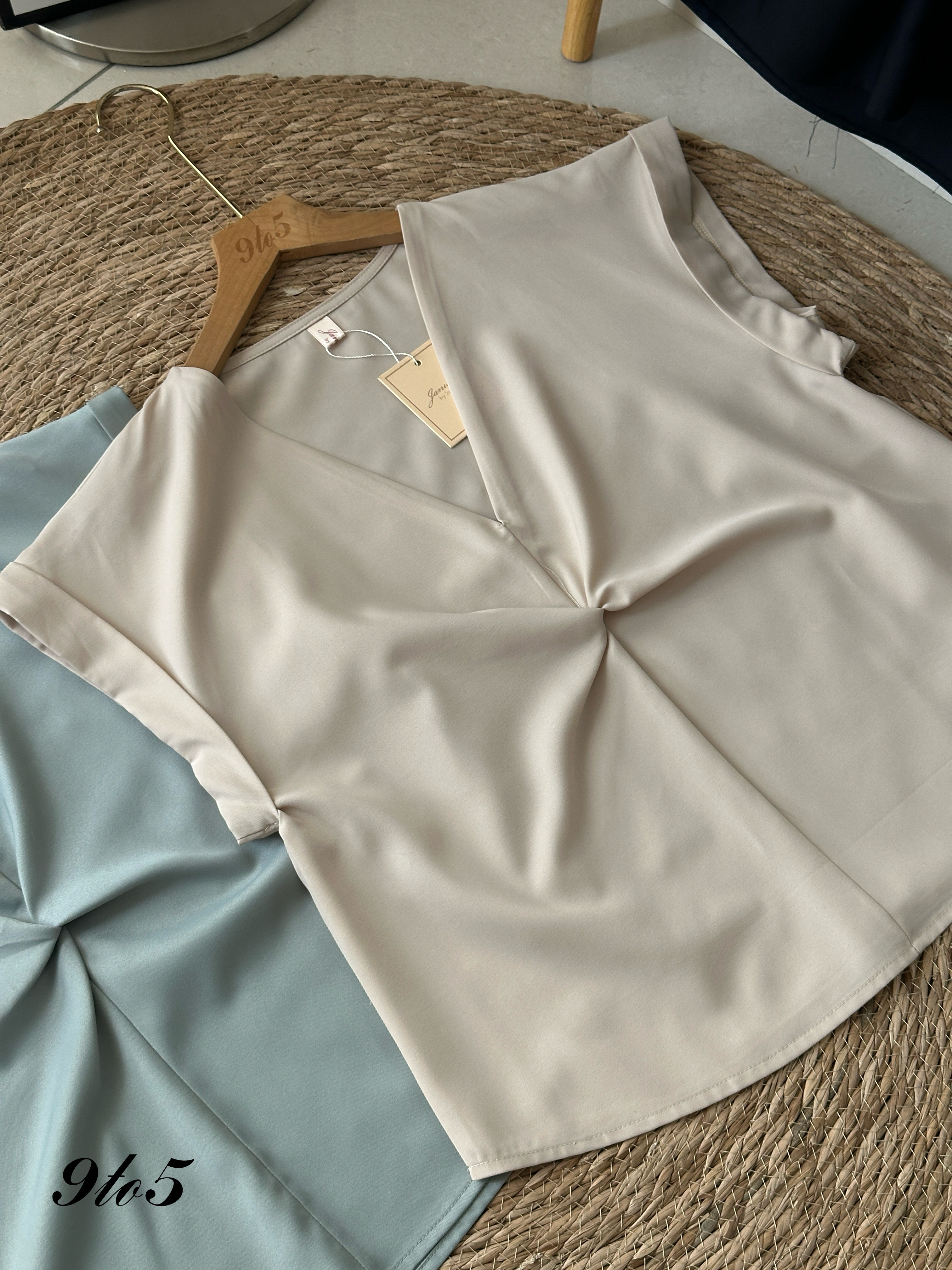 T3979 Cape Sleeve V Neck Top - 3 Colors