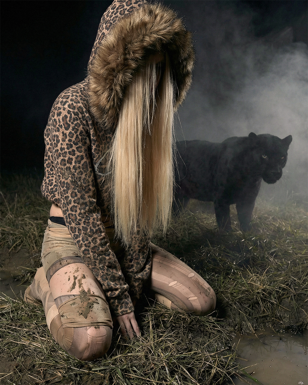 VAR-40｜PREDATOR LEOPARD · FAUX-FUR HOOD HOODIE