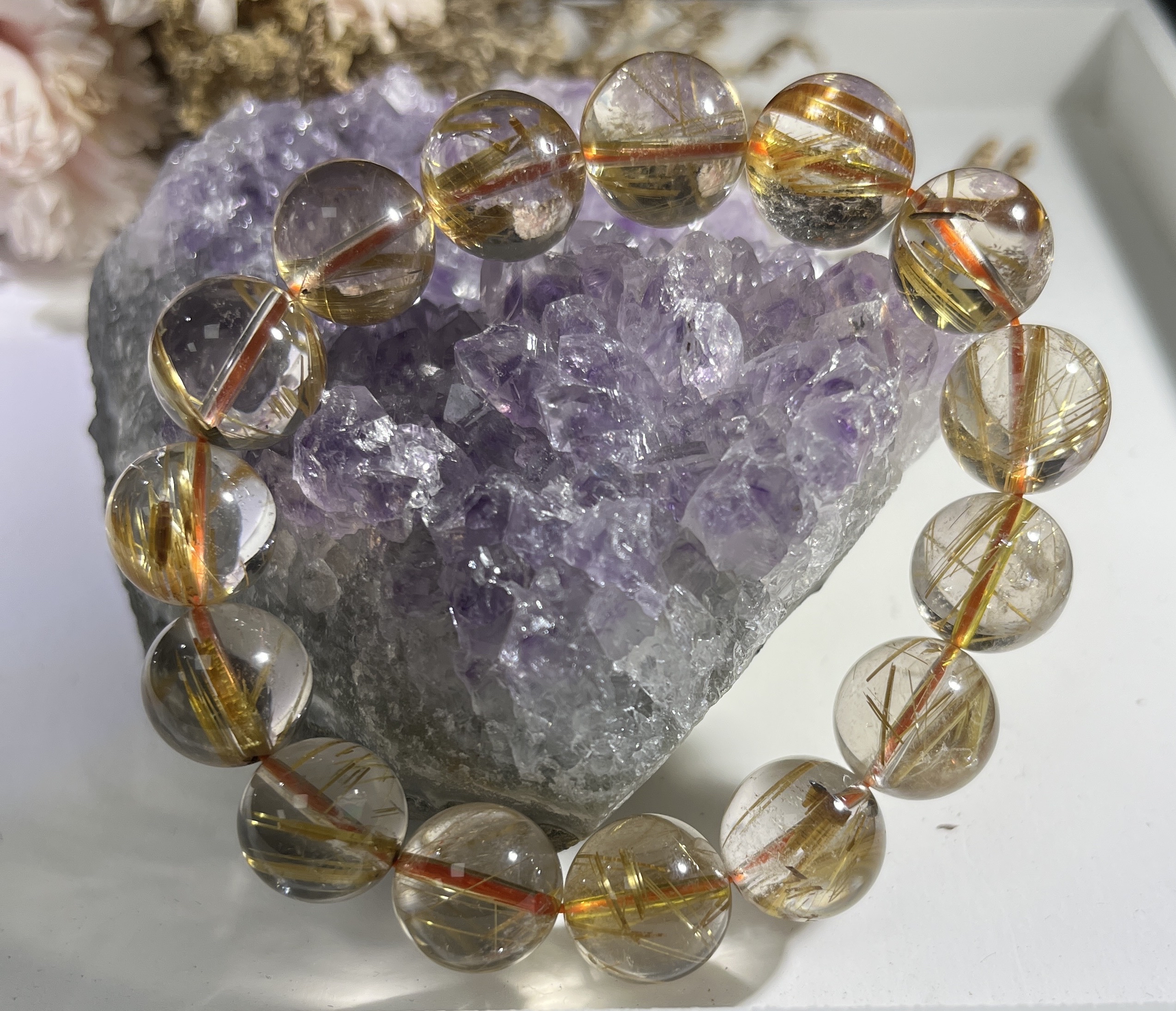 品質透體金鈦晶 13m+