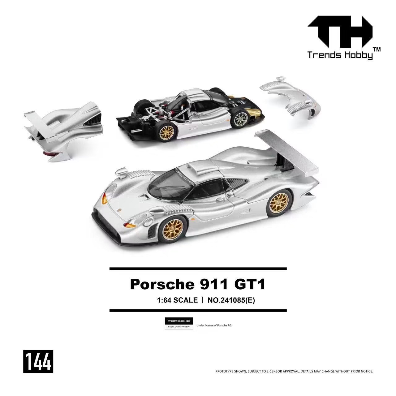 (預訂 Pre Order) Trend Hobby (241085(E)) 1/64 - Porsche 911 GTI 1998 - Sliver