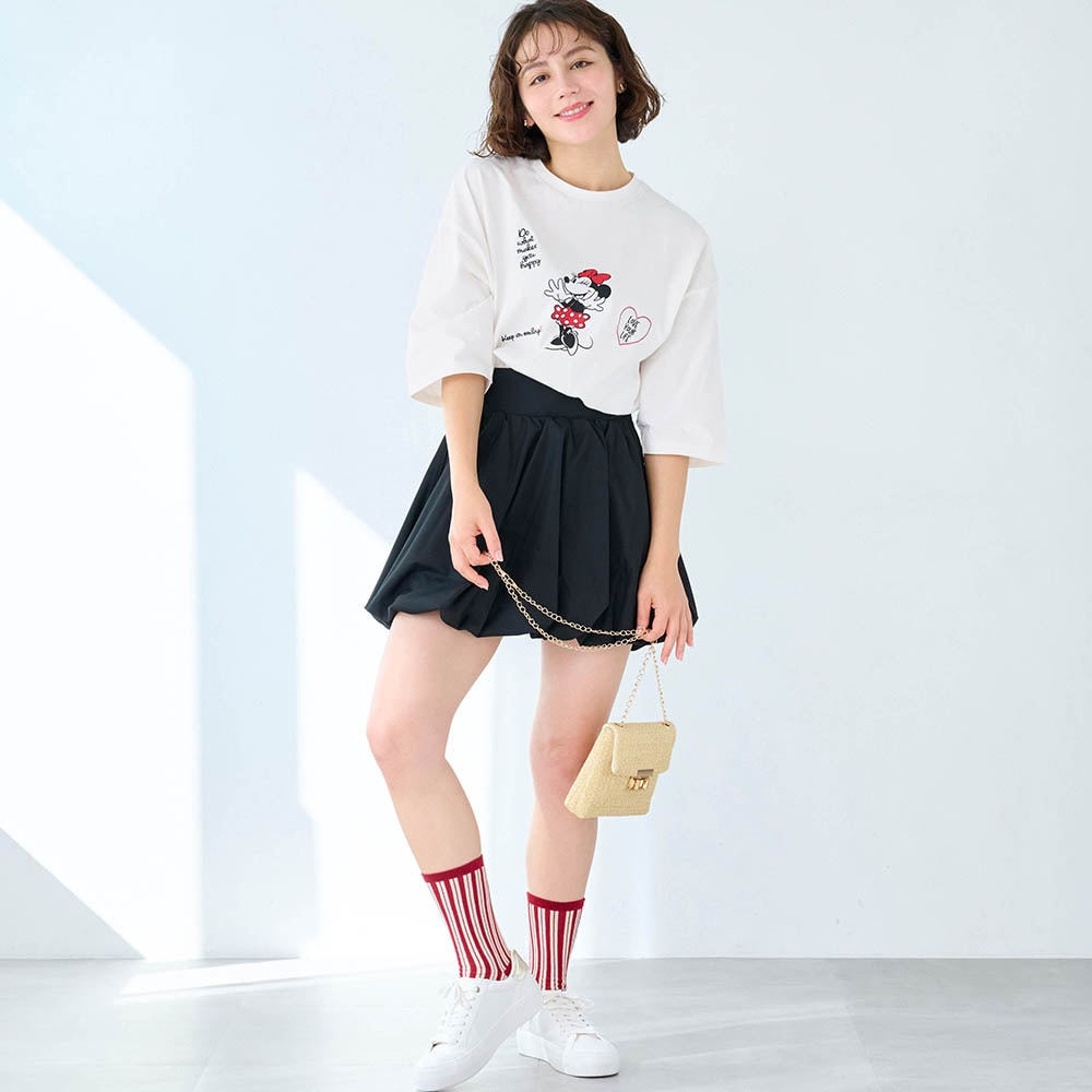 🆕【⭐訂購⭐】 🇯🇵日本直送🌀#Minnie 蝴蝶結刺繡 中筒襪套裝(1套2對)🌀[ELBA-0071][260308]