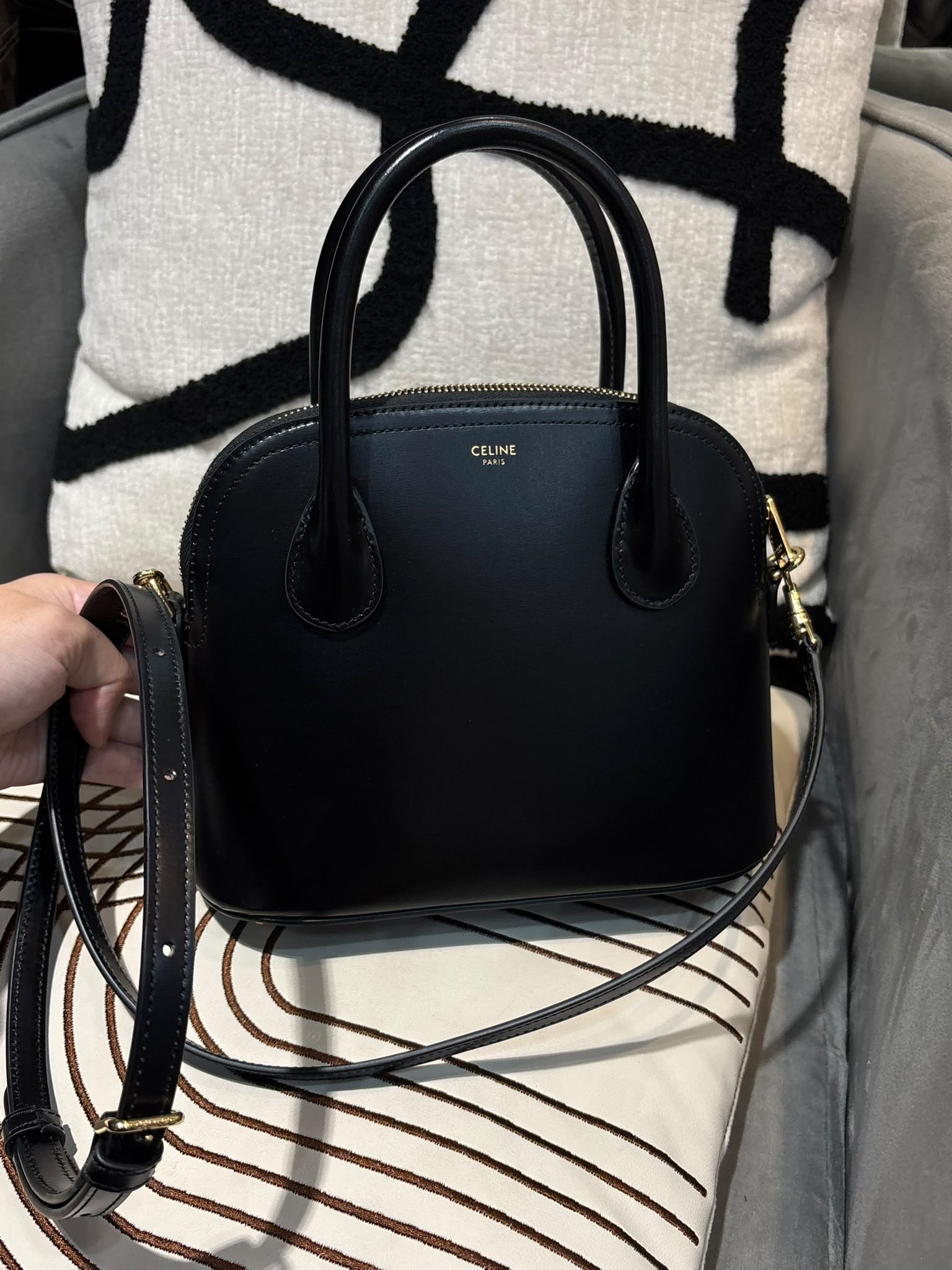 Celine Mini Honorine 黑色亮面小牛皮 2Way Bag 100%Authentic ,98%new ☑️dust bag 