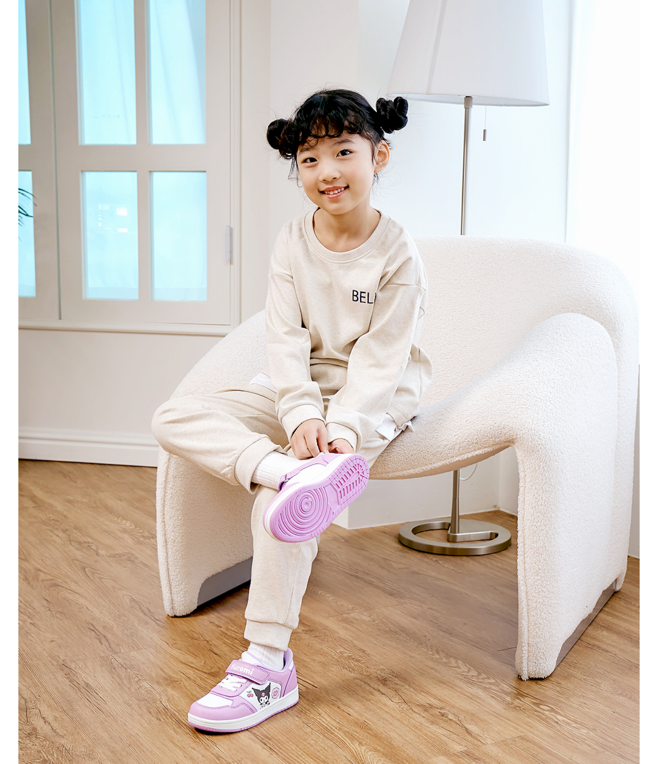 🇰🇷預訂 韓國直送🇰🇷Sanrio Kuromi人物印花魔術貼拼色波鞋