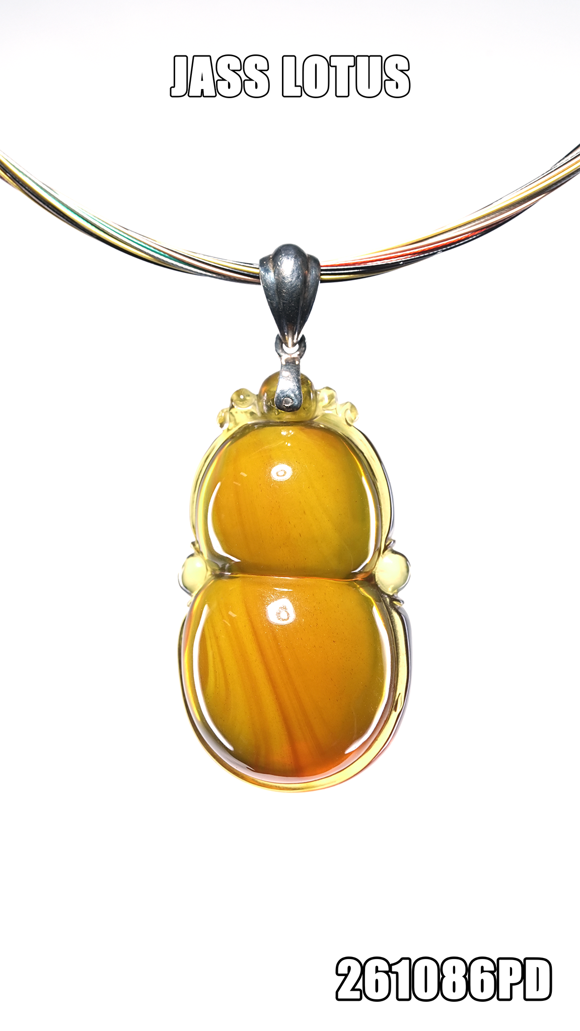 緬甸天然琥珀金棕珀葫蘆吊墜