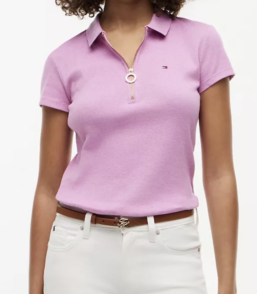 Tommy 女裝拉鍊Polo衫